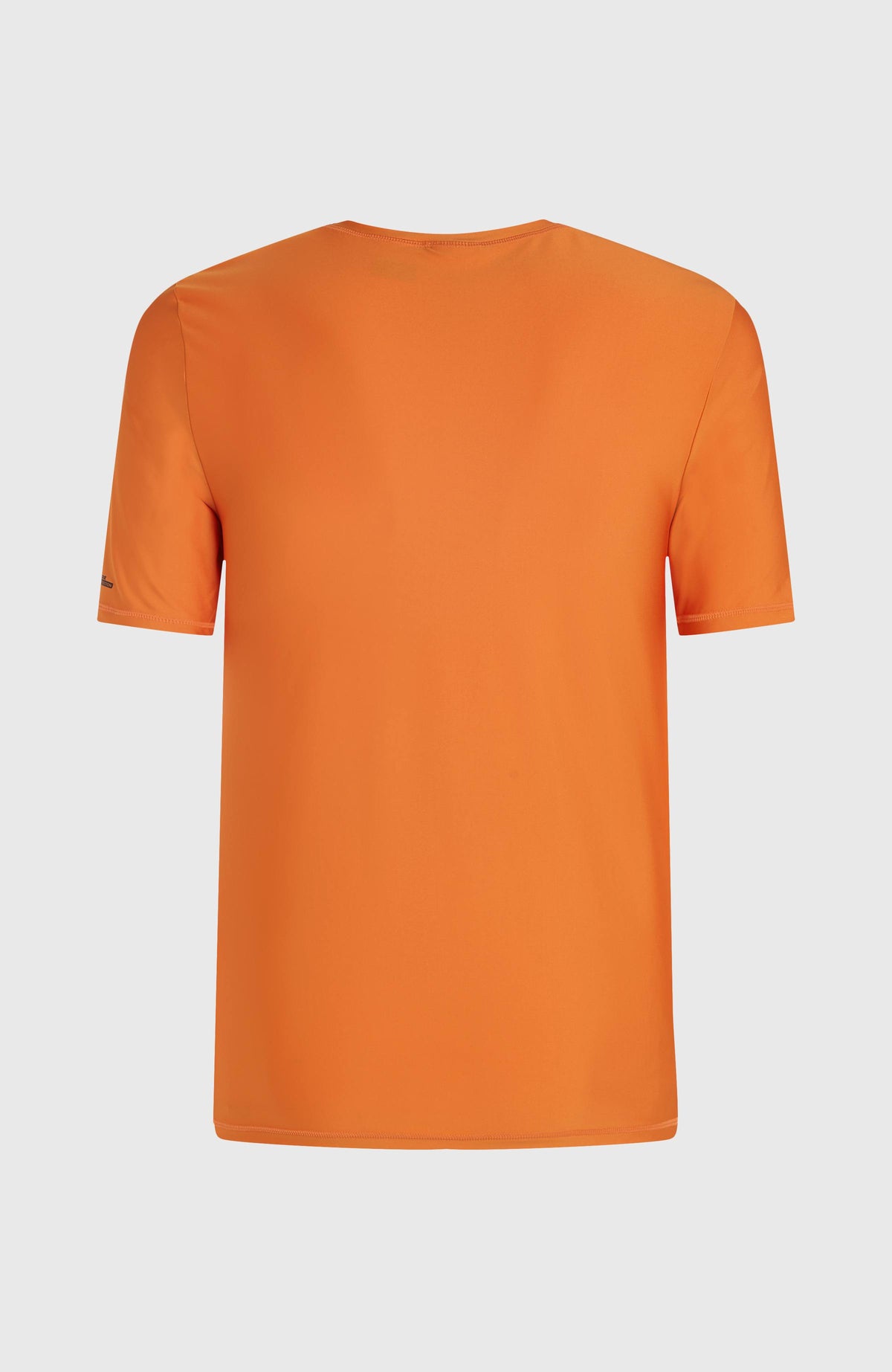 O'Riginals Shortsleeve-Schwimmshirt für Herren, orange, freigestellt von hinten mit kurzen Ärmeln