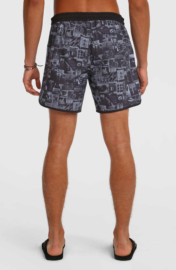 O'Riginals Scallop 16" Badehose | Black Out Heritage AOP