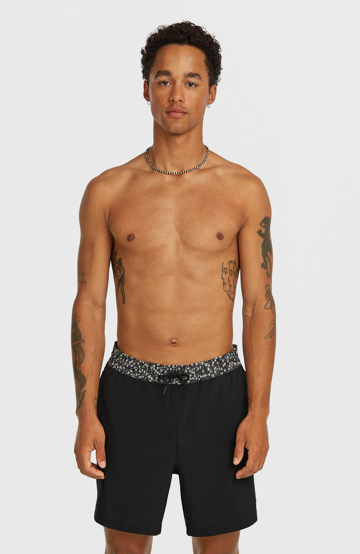 Pocket Print 16" Badehose | Black Out