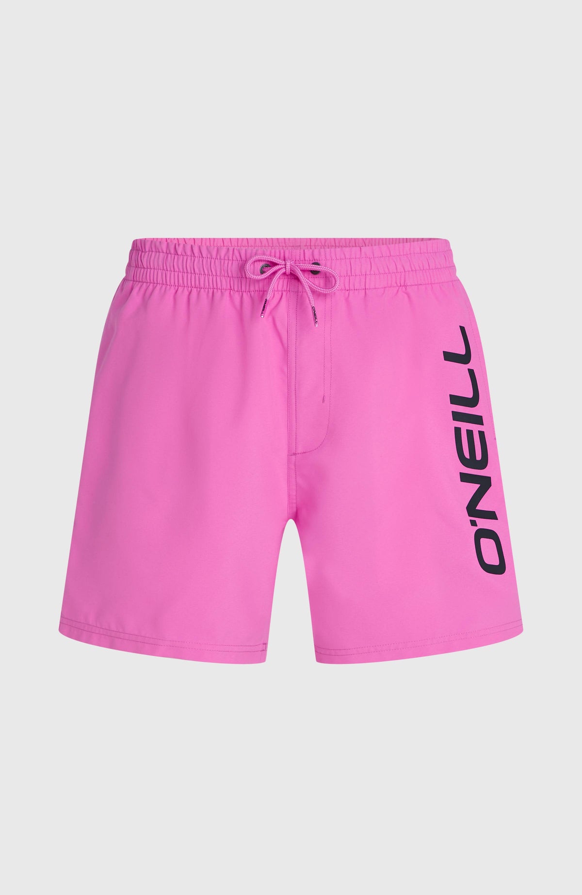 Logo 16'' Badehose für Herren, lila mit Logo-Print in Schwarz, flach liegend von vorne, Kordelzug am Bund