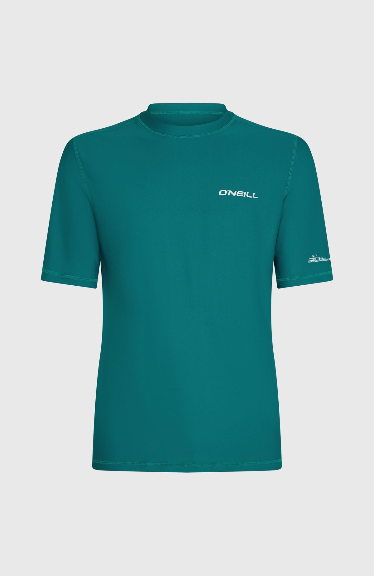 Shortsleeve-UV-Shirt für Herren, grün, freigestellt von vorne mit Logo-Print