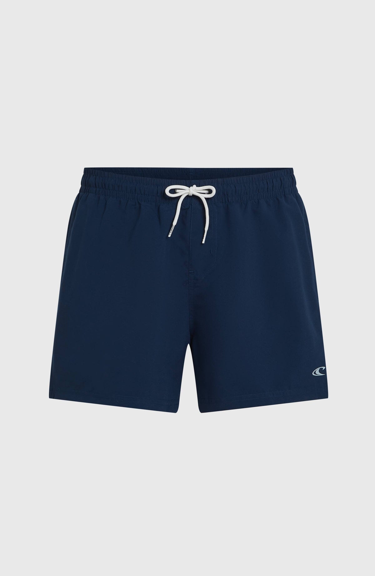 O'NEILL SUNNY BEACH 14" SWIMSHORT Badehose für Herren, blau, flach liegend von vorne mit weißem Kordelzug
