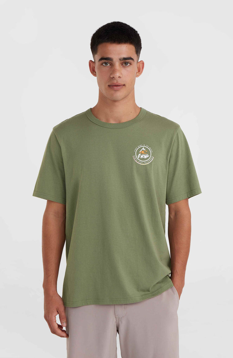 O'Neill TRVLR Series Back Print Polygiene T-Shirt | Deep Lichen Green
