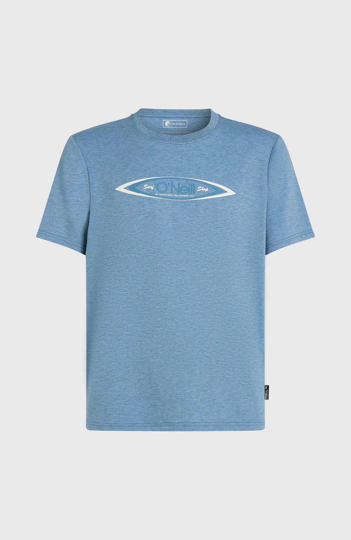 Blaues O'Riginals Hybrid T-Shirt für Herren mit Logo-Print in Weiß und Blau, freigestellt von vorne