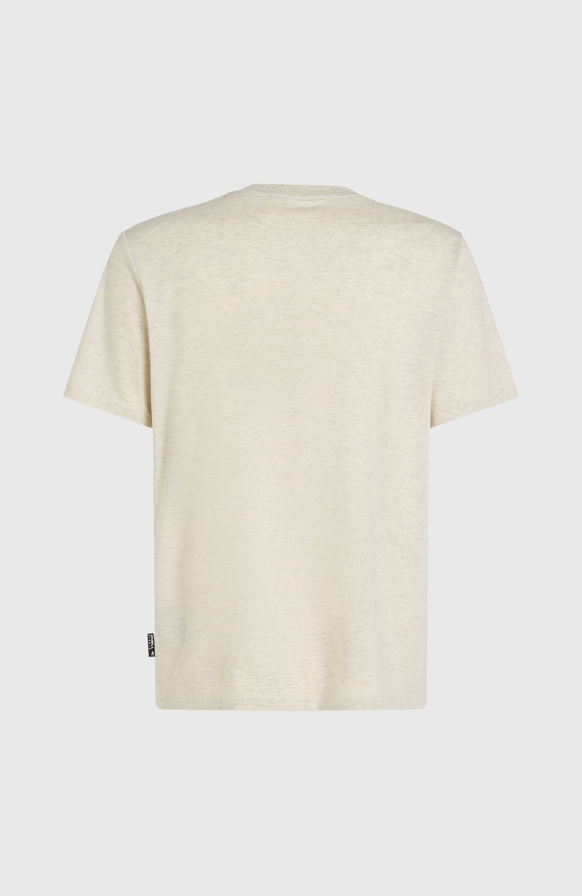 O'Riginals Hybrid T-Shirt für Herren in Beige, flach liegend von hinten mit kleinem Label am Saum
