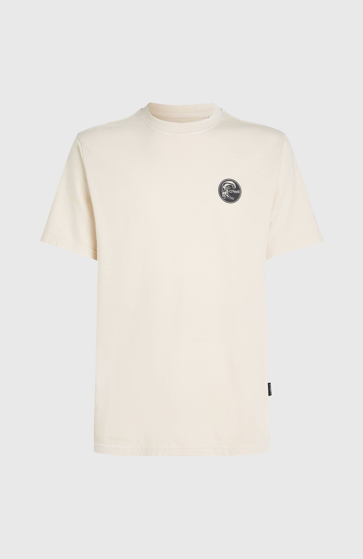 O'Riginals 70s Graphic T-Shirt für Herren, beige mit Grafik-Print in Gelb und Schwarz, freigestellt von vorne