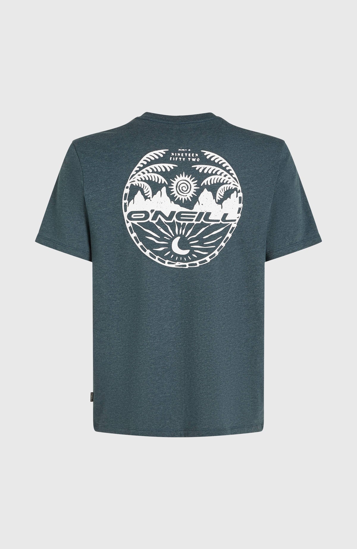 Back Print T-Shirt für Herren, blau mit großem Logo-Print in Weiß, freigestellt von hinten