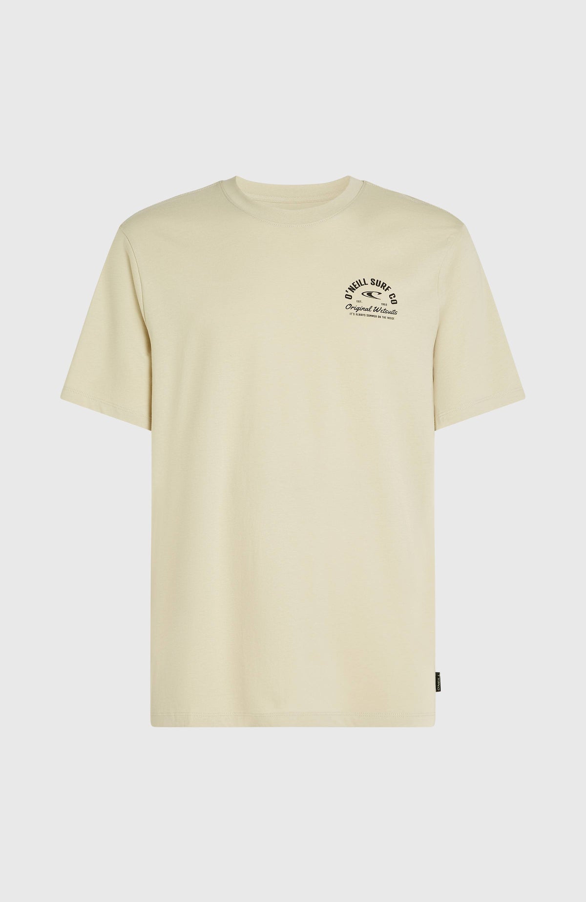Surf Co T-Shirt für Herren, grün mit Logo-Print in Schwarz, freigestellt von vorne