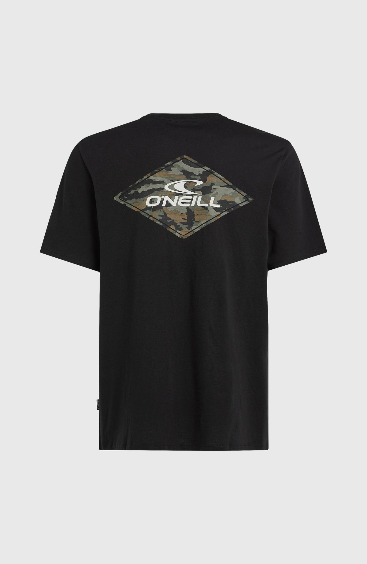 Sun T-Shirt für Herren, schwarz mit Logo-Print in Weiß und Grün, freigestellt von hinten