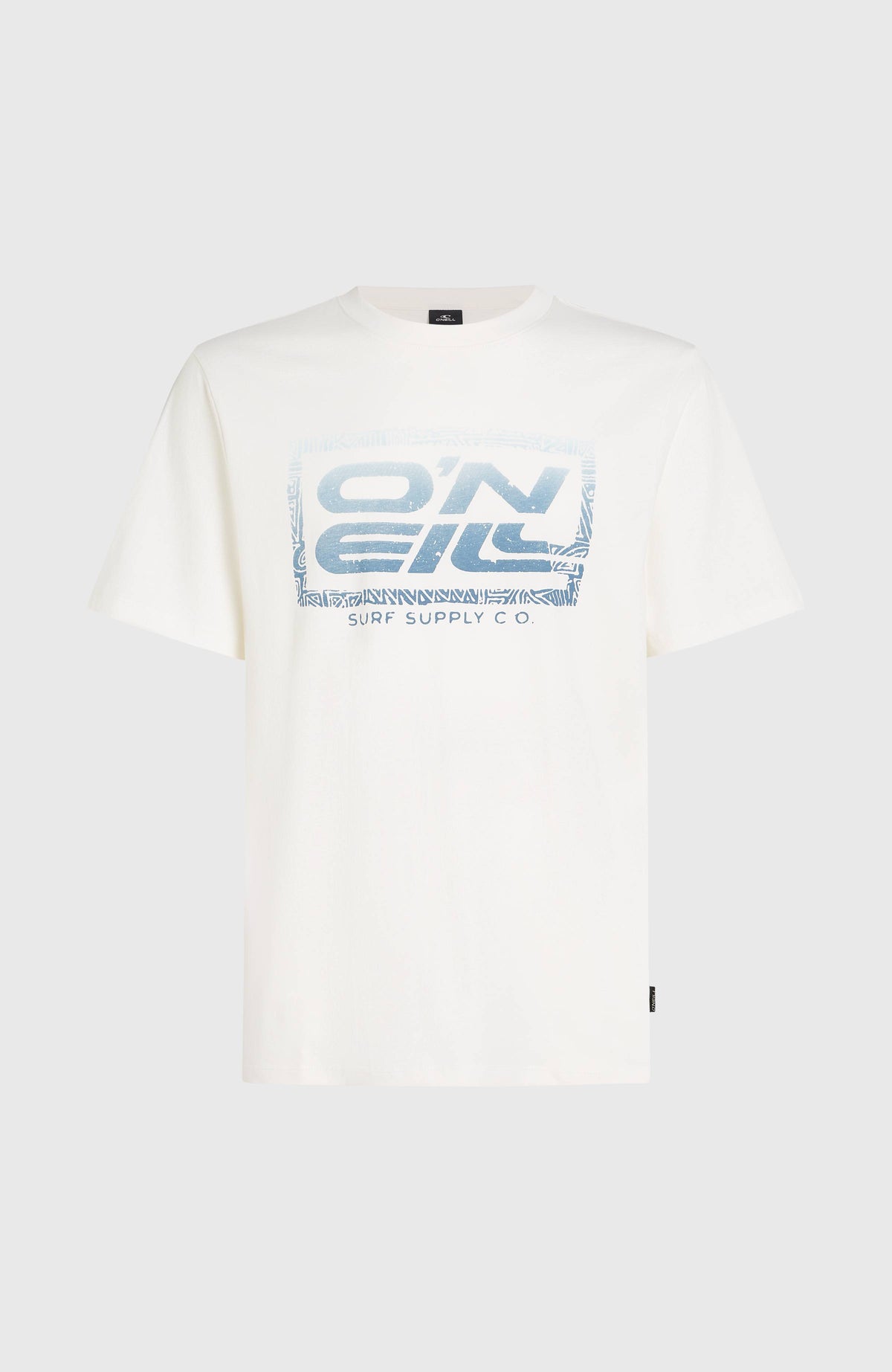 Gradient T-Shirt für Herren, weiß mit Logo-Print in Blau, freigestellt von vorne