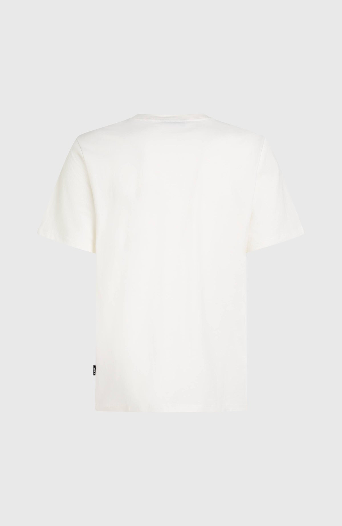 Gradient T-Shirt für Herren, weiß, flach liegend von hinten mit kleinem Label am Saum