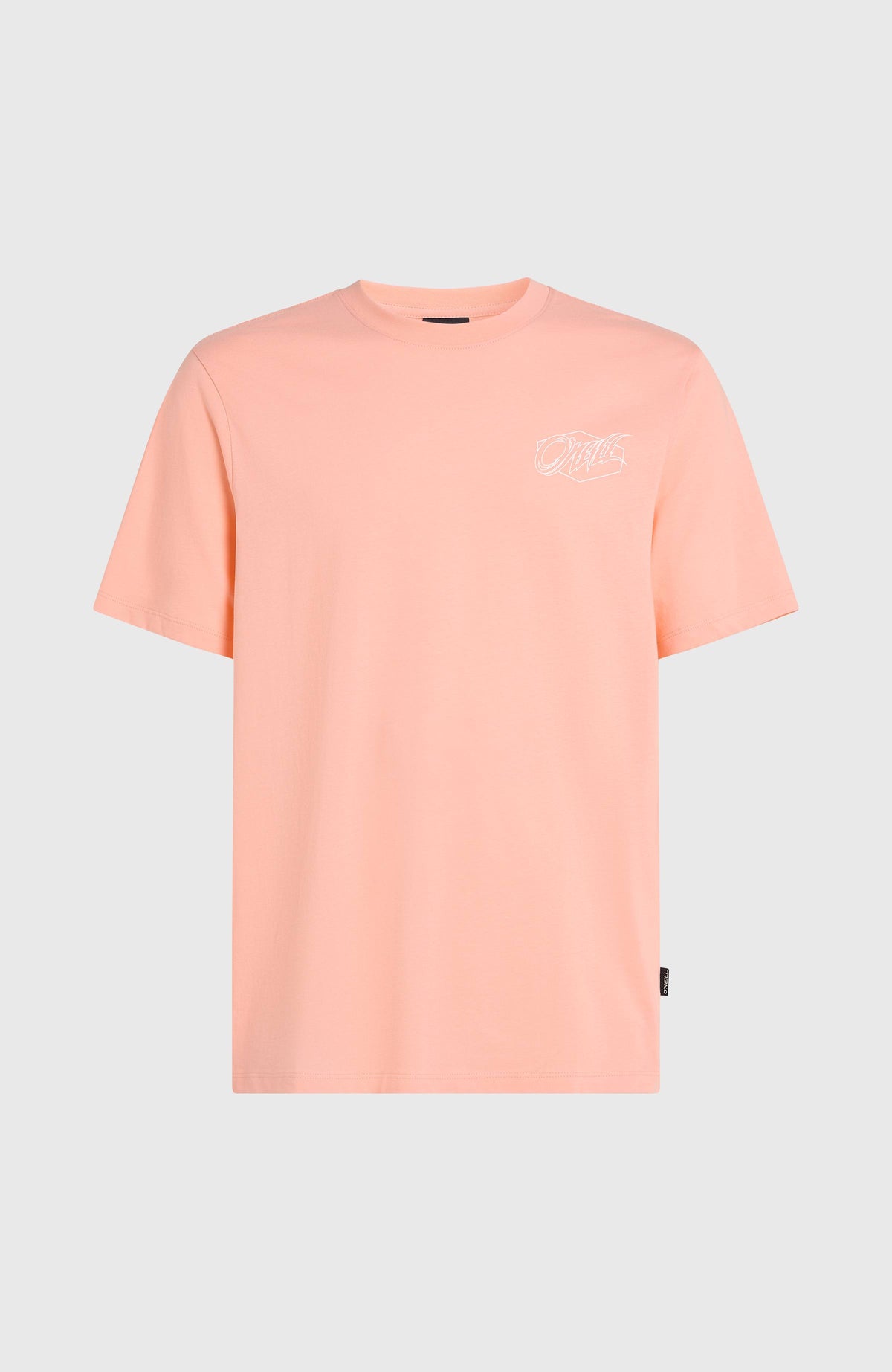Box Logo T-Shirt für Herren, pink mit kleinem Logo-Print in Weiß, freigestellt von vorne