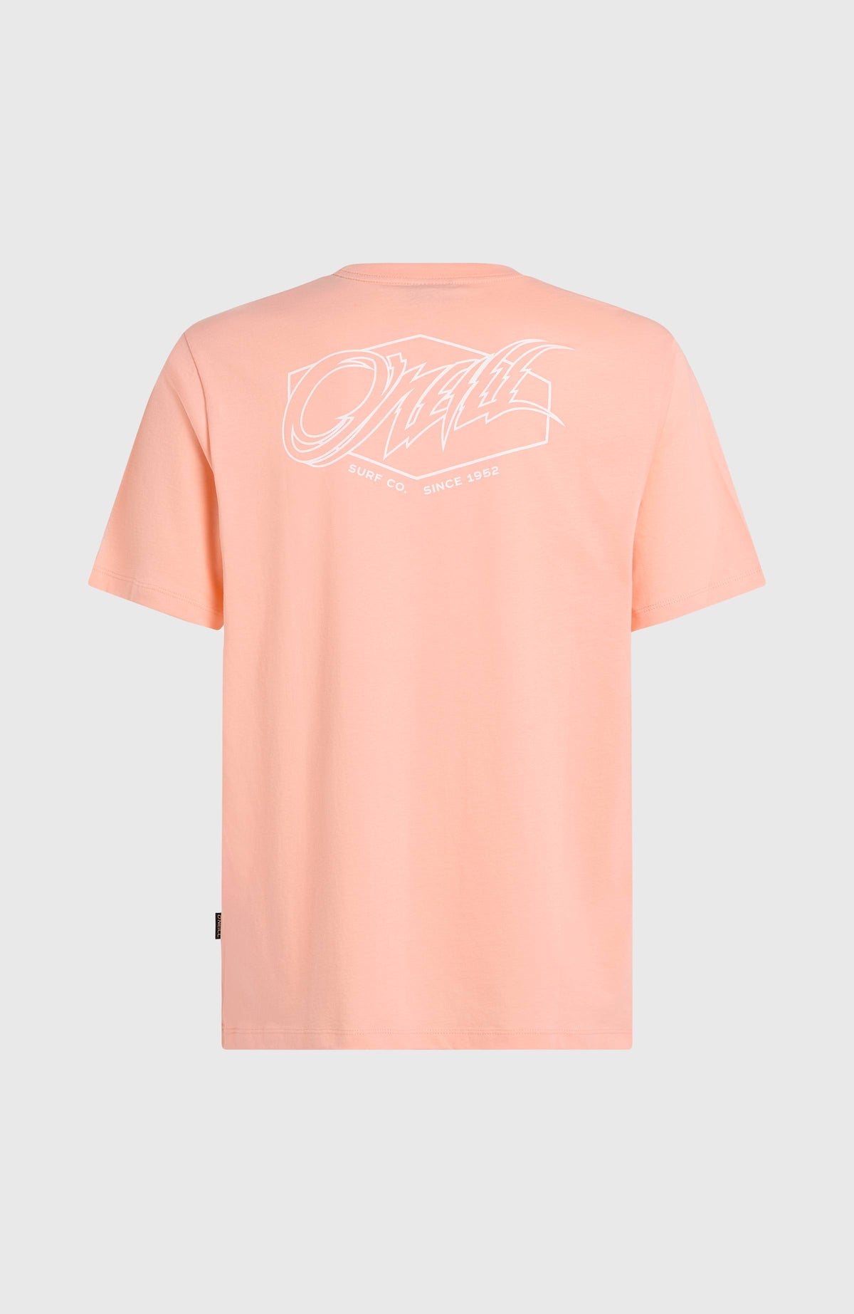 Pinkes Box Logo T-Shirt für Herren mit großem Logo-Print in Weiß, freigestellt von hinten