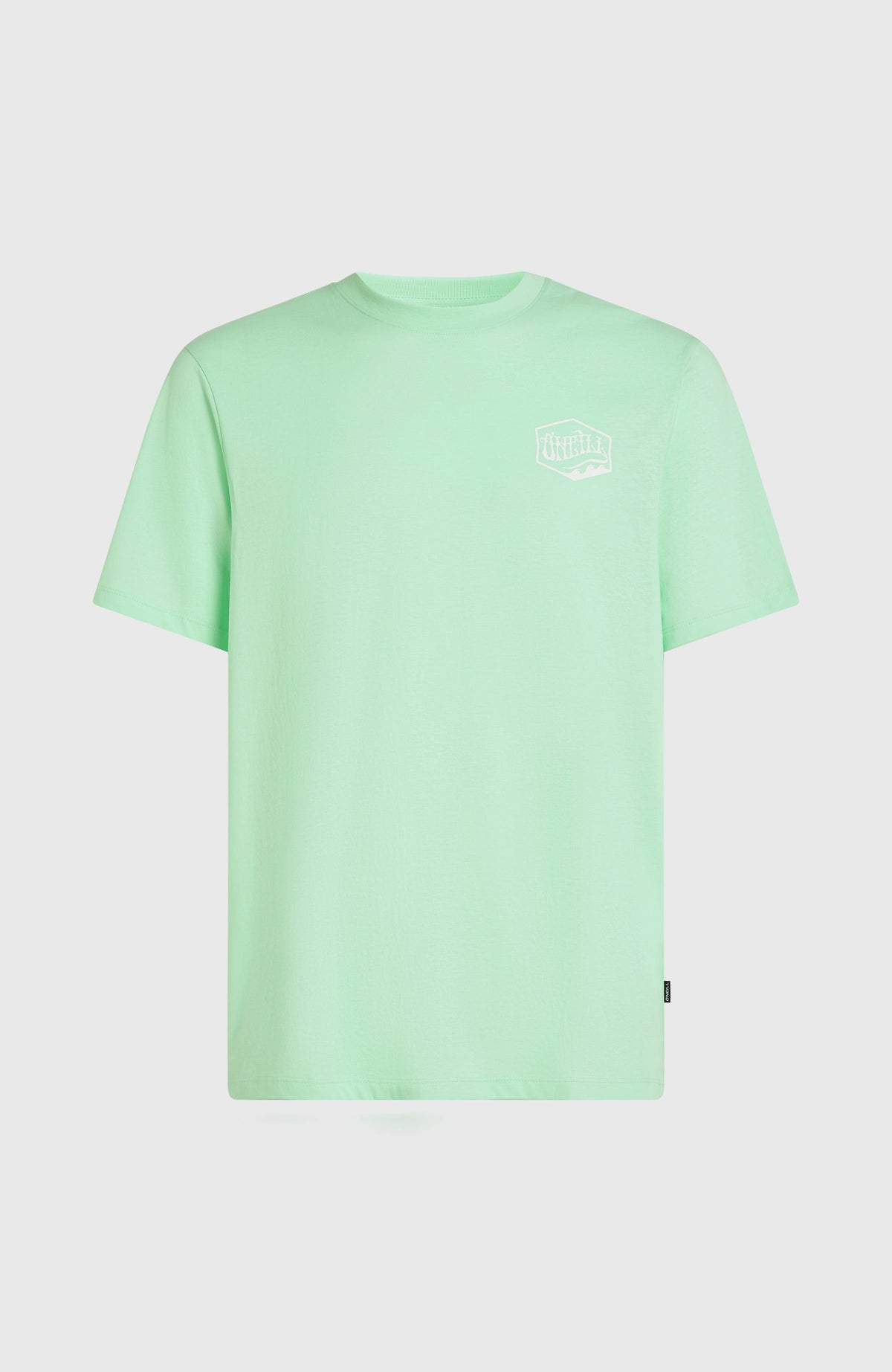 Grünes Box Logo T-Shirt für Herren mit Logo-Print in Weiß, flach liegend von vorne