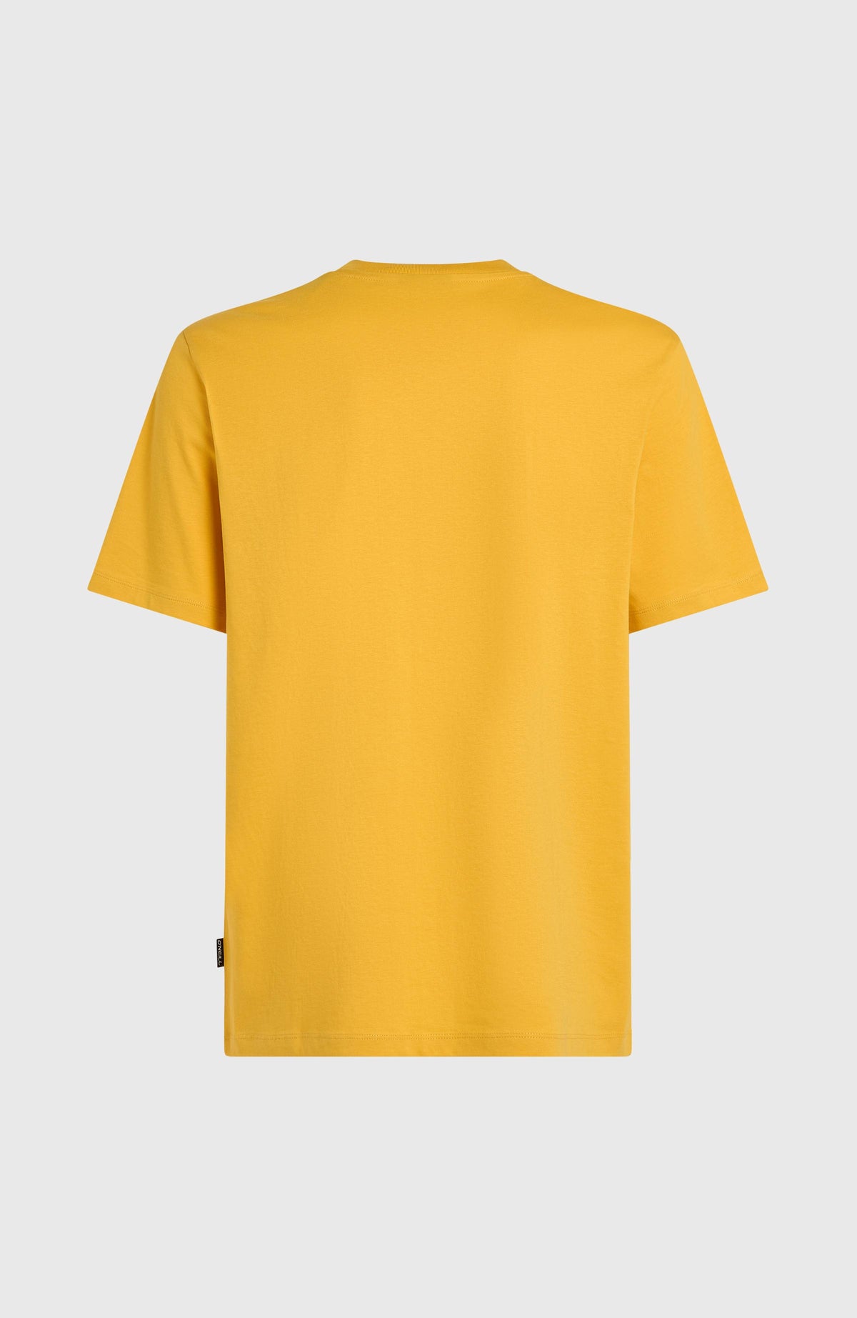 Small Logo T-Shirt für Herren, gelb, freigestellt von hinten mit Label am Saum