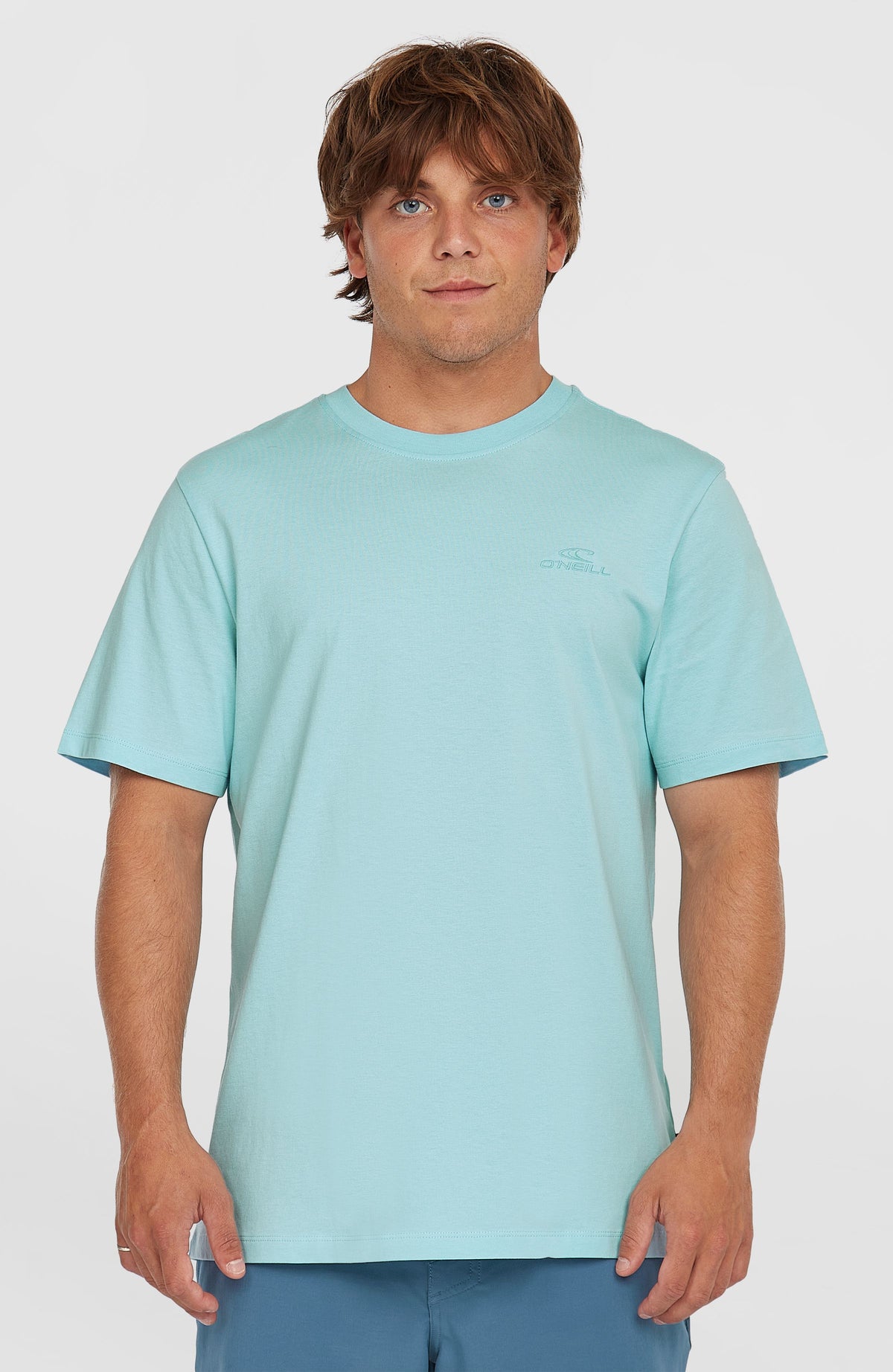 O'Neill Small Logo T-Shirt für Herren in Blau, Vorderansicht am Model