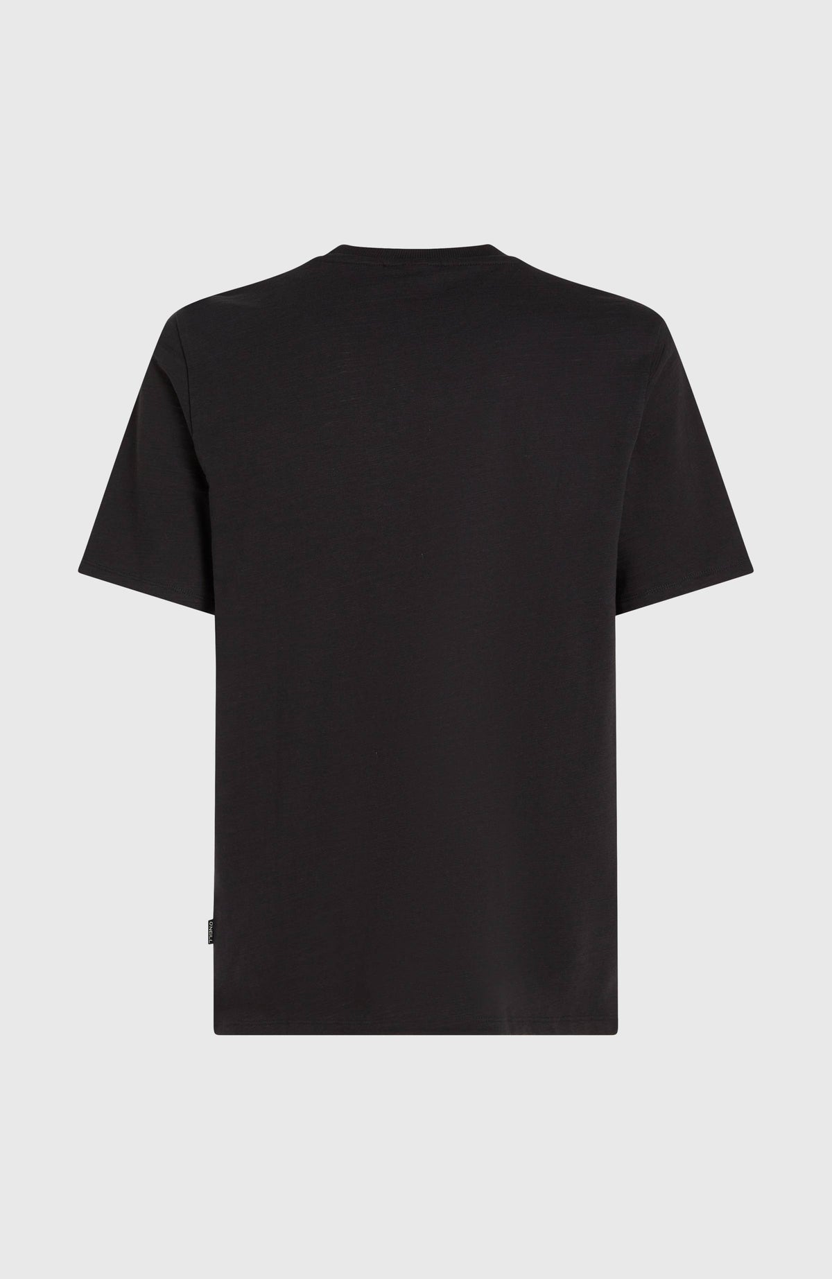 Slub Chest Pocket T-Shirt für Herren, schwarz, freigestellt von hinten mit kleinem Logo-Label am Saum