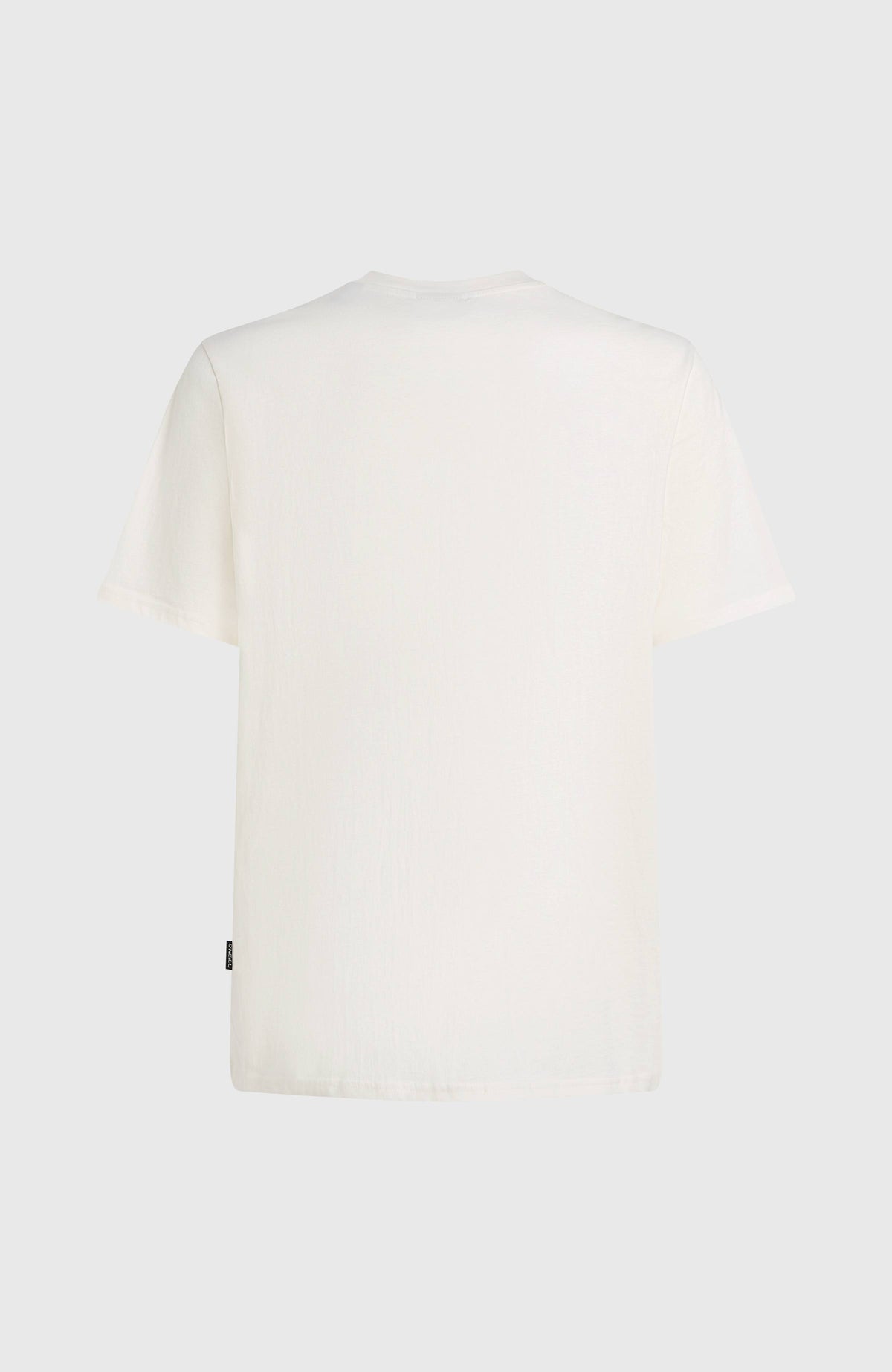 Jack O'Neill Muir T-Shirt für Herren, weiß mit Grafik-Print in Orange, freigestellt von hinten