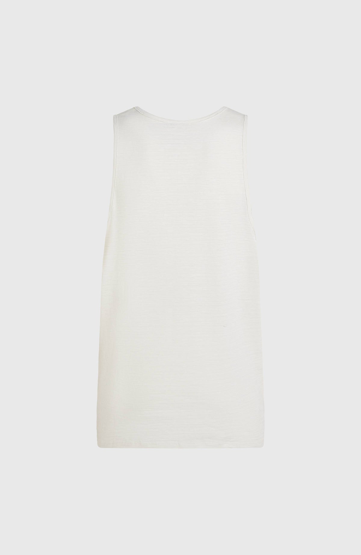 Slub Tanktop für Herren, weiß, flach liegend von hinten