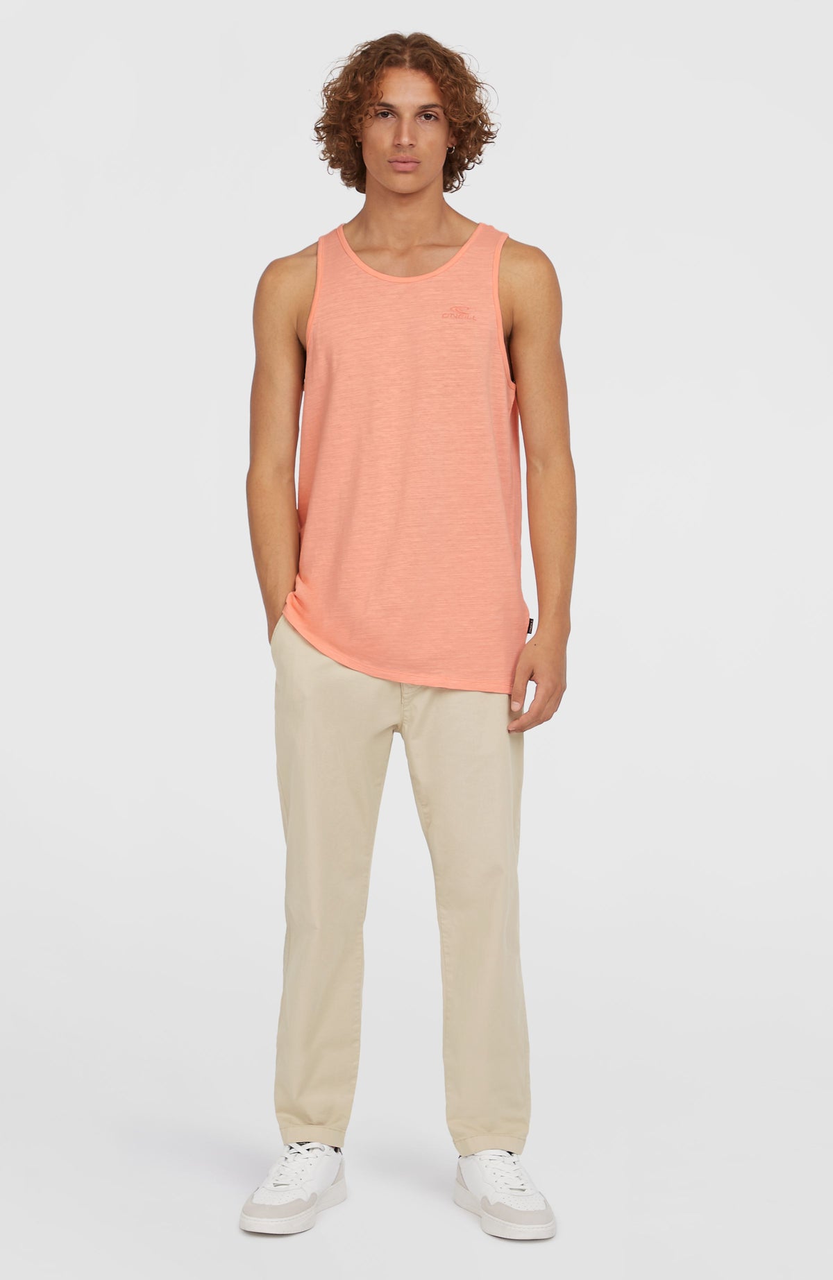 O'Neill Slub Tanktop für Herren, pink, Vorderansicht am Model