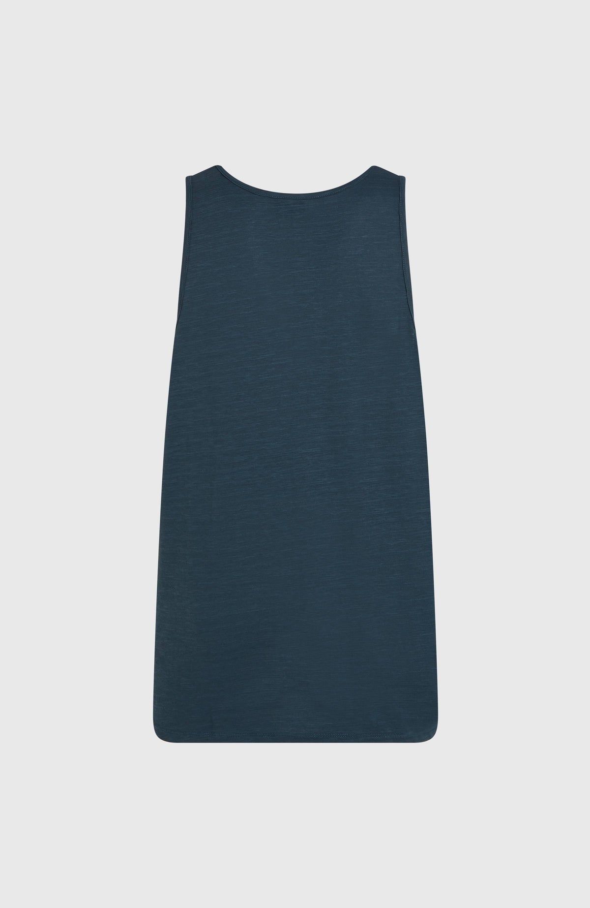 Slub Tanktop für Herren, blau, flach liegend von hinten