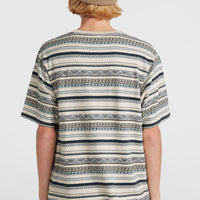 Ikat Jacquard T-Shirt | Grey Ikat Stripe