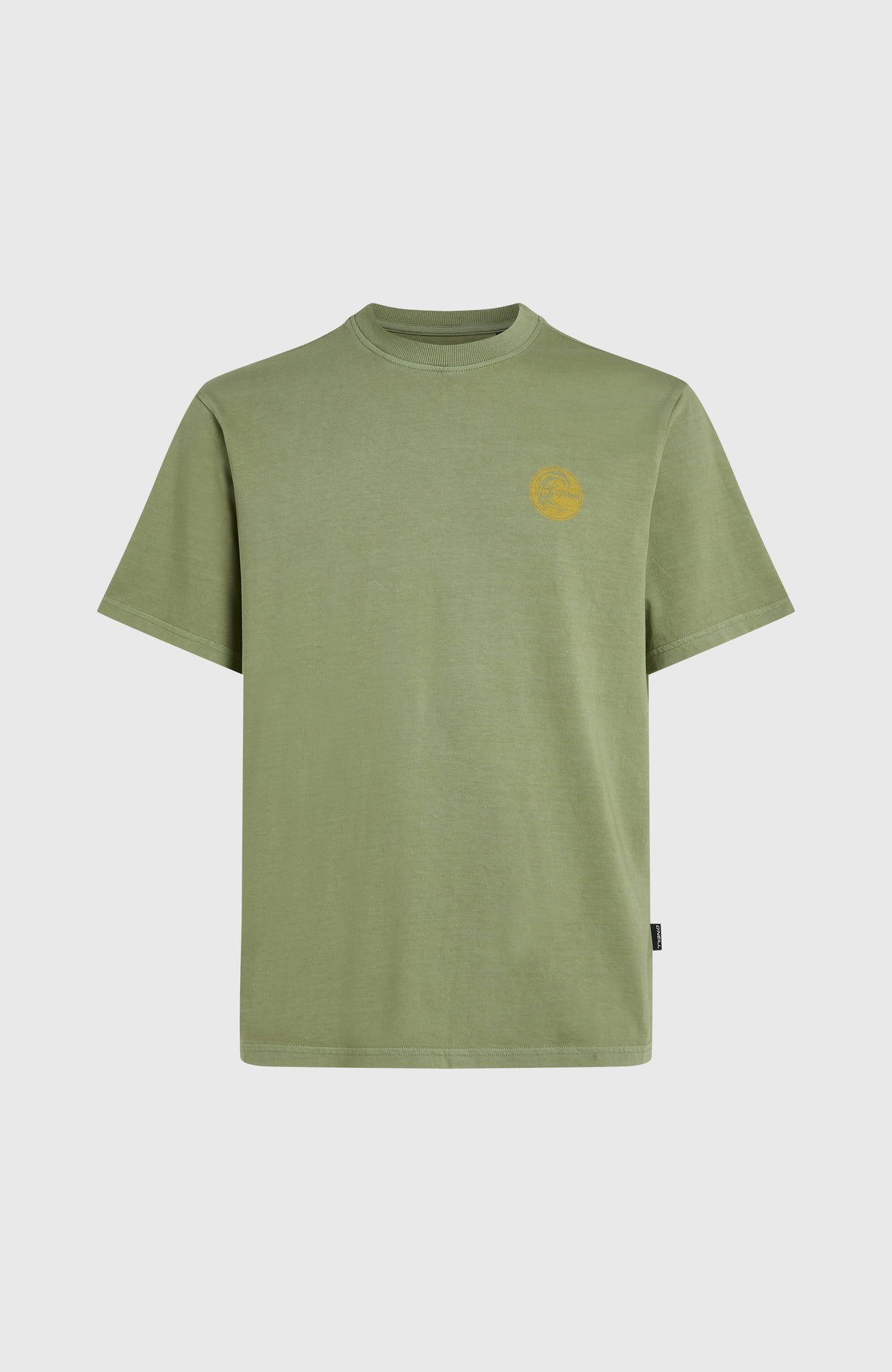 O'Riginals Morning Star T-Shirt für Herren, grün mit Grafik-Print in Gelb, freigestellt von vorne
