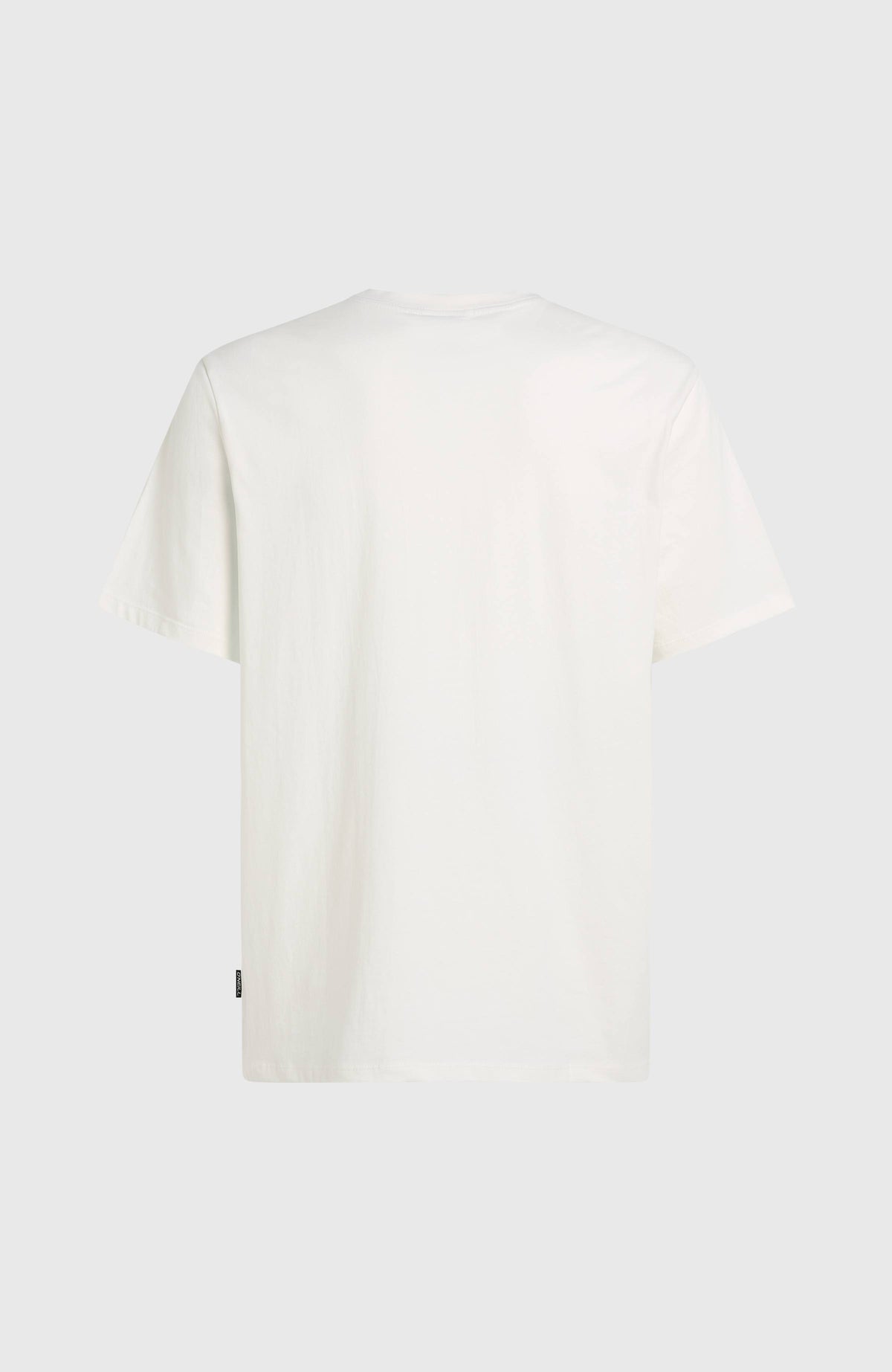 Original Cali Logo T-Shirt für Herren, weiß mit Logo-Print in Schwarz, freigestellt von hinten, kleines Weblabel am Saum