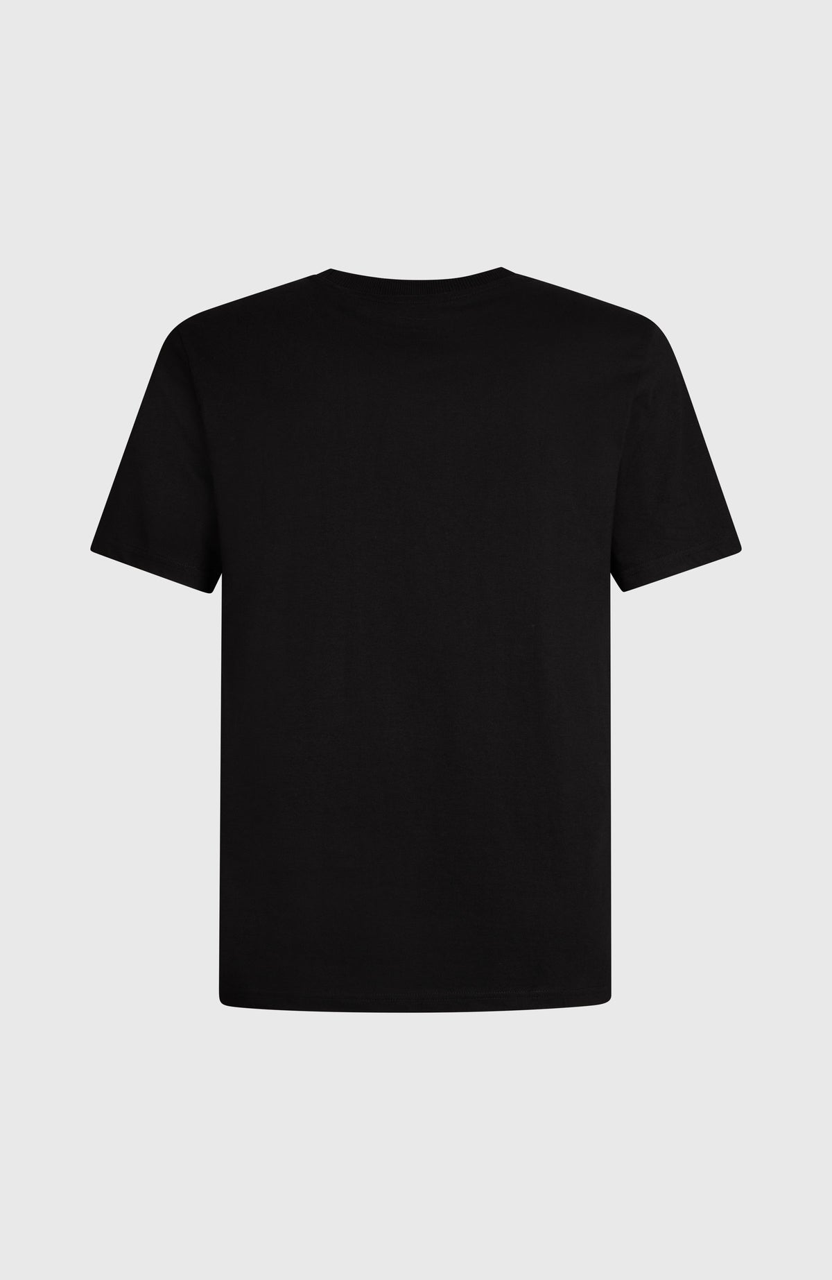 Schwarzes O'Riginals Badge T-Shirt für Herren, freigestellt von hinten mit Rundhalsausschnitt