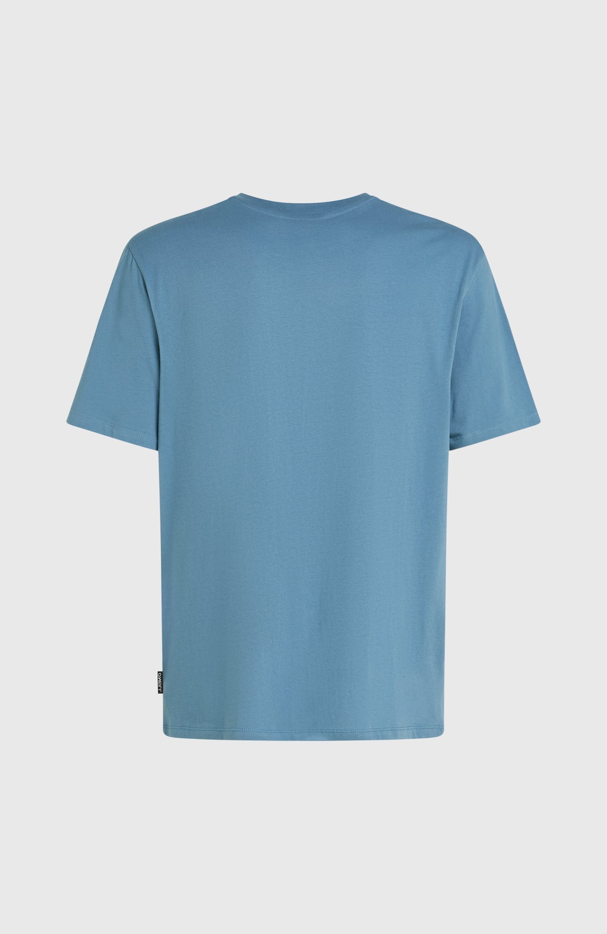 Chest-Print T-Shirt für Herren, blau, freigestellt von hinten mit Label am Saum