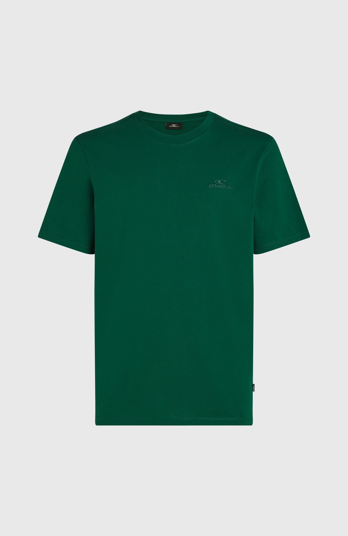 Small Logo T-Shirt für Herren, grün, flach liegend von vorne mit kleinem Logo auf der Brust