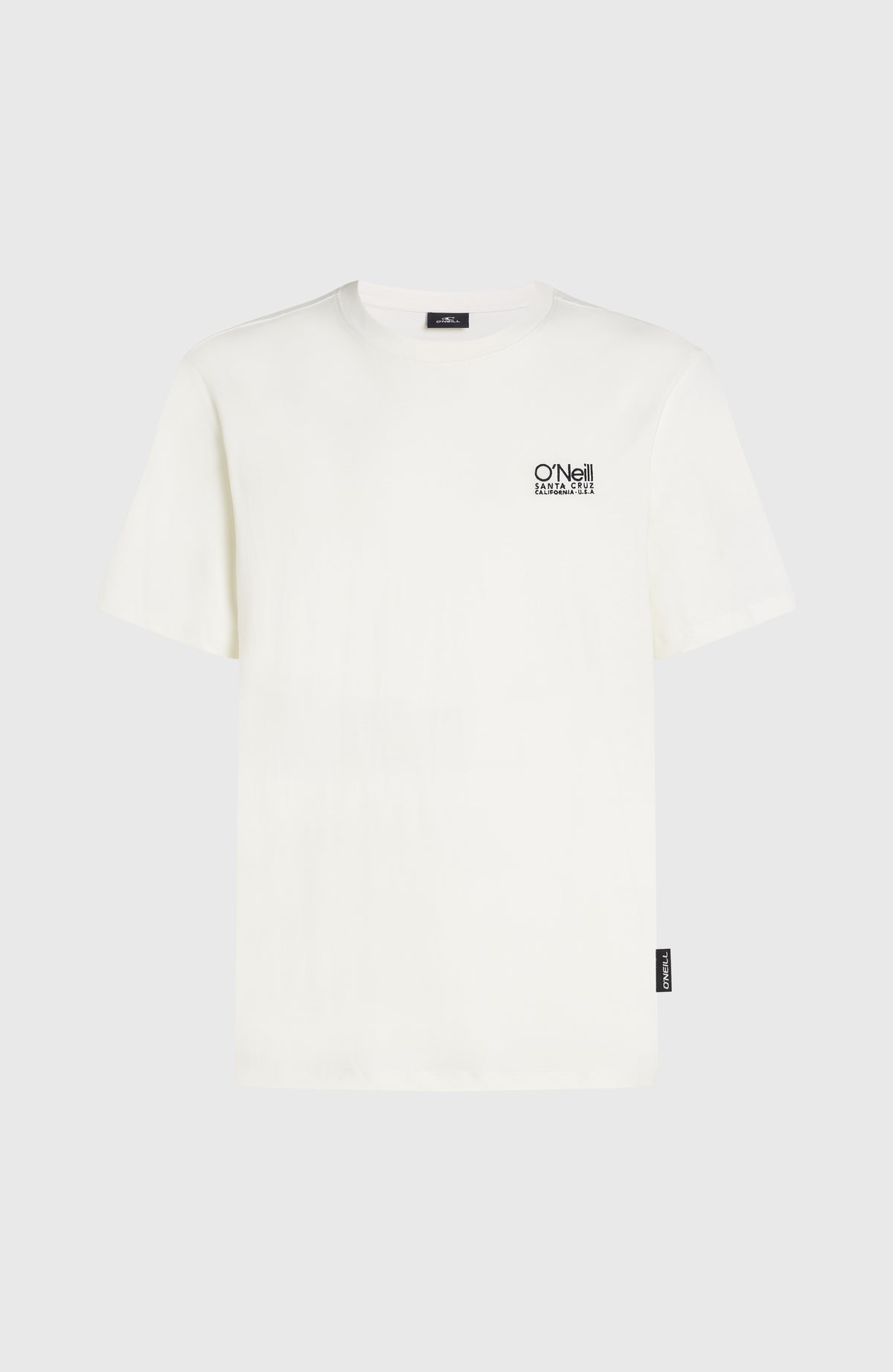 Original Cali Logo T-Shirt für Herren, weiß mit Logo-Print in Schwarz und Rundhalsausschnitt, freigestellt von vorne