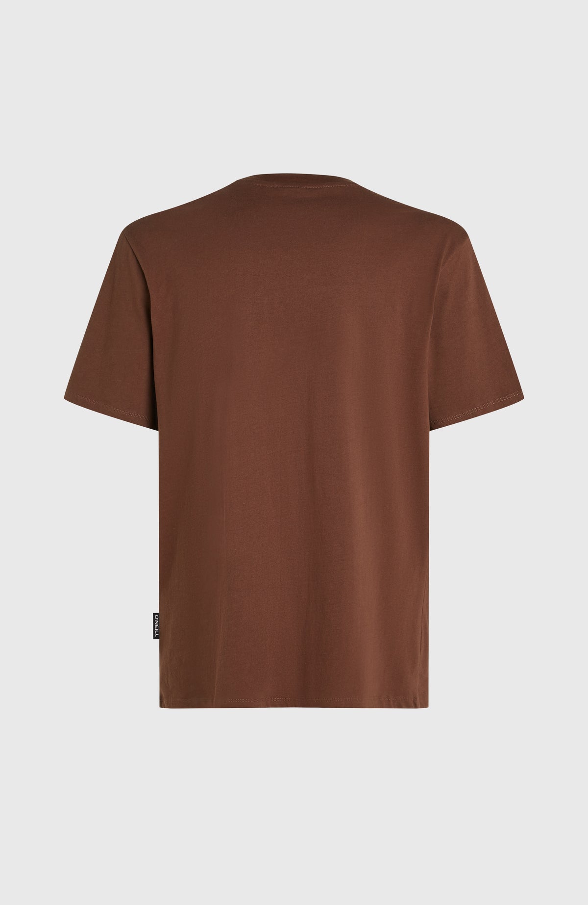 Original Cali Logo T-Shirt für Herren, braun, freigestellt von hinten mit kleinem Logo-Label