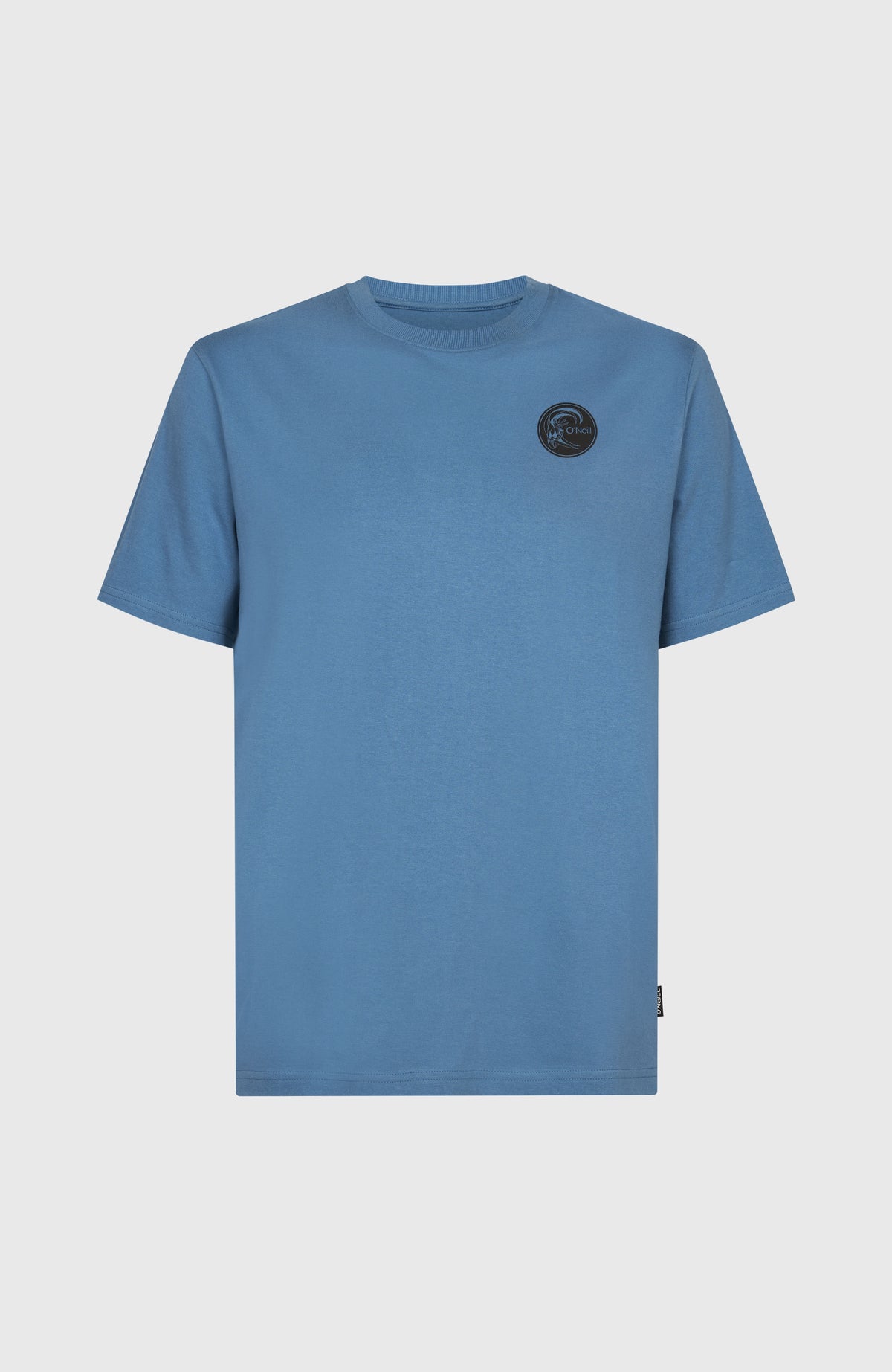 O'Riginals Surf Shop T-Shirt für Herren, blau mit Grafik-Print in Schwarz, flach liegend von vorne