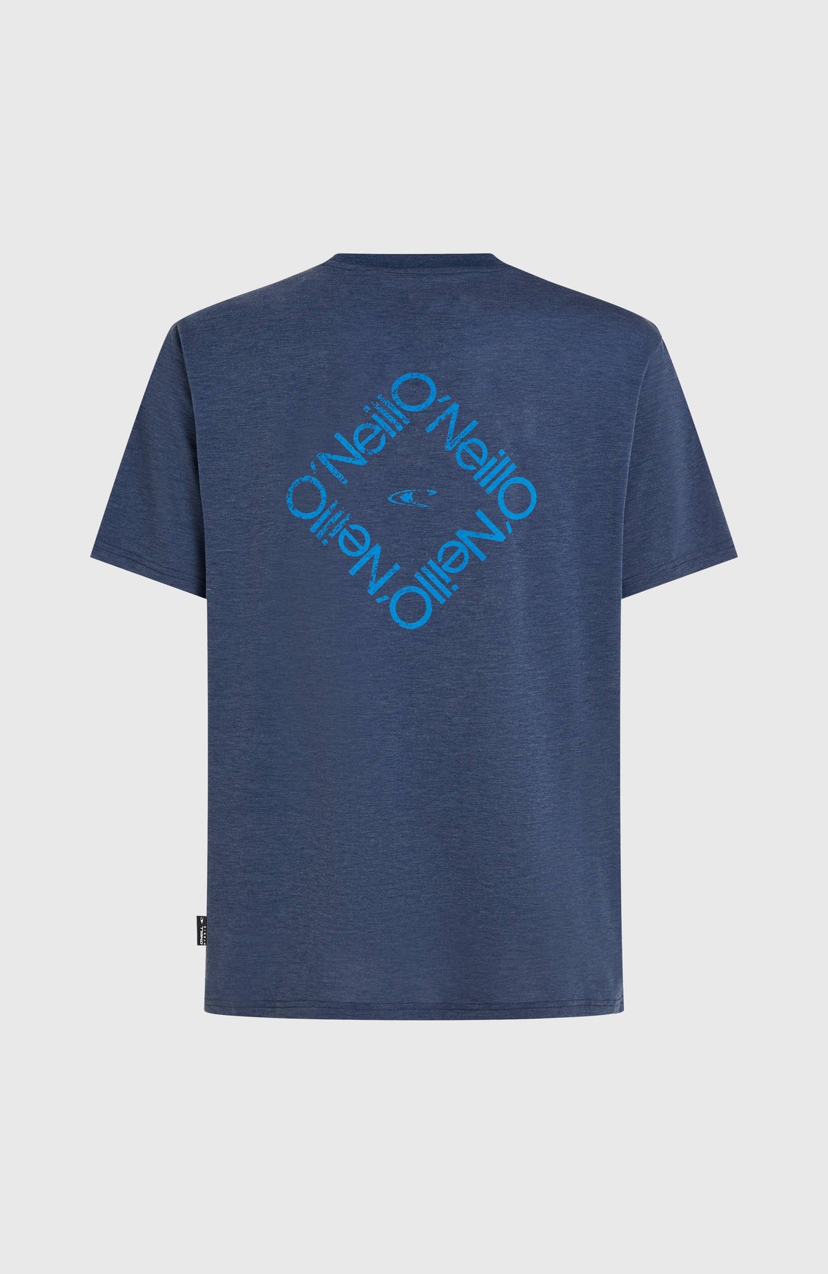 Hybrid Polygiene T-Shirt für Herren, blau mit Logo-Print in Hellblau, flach liegend von hinten