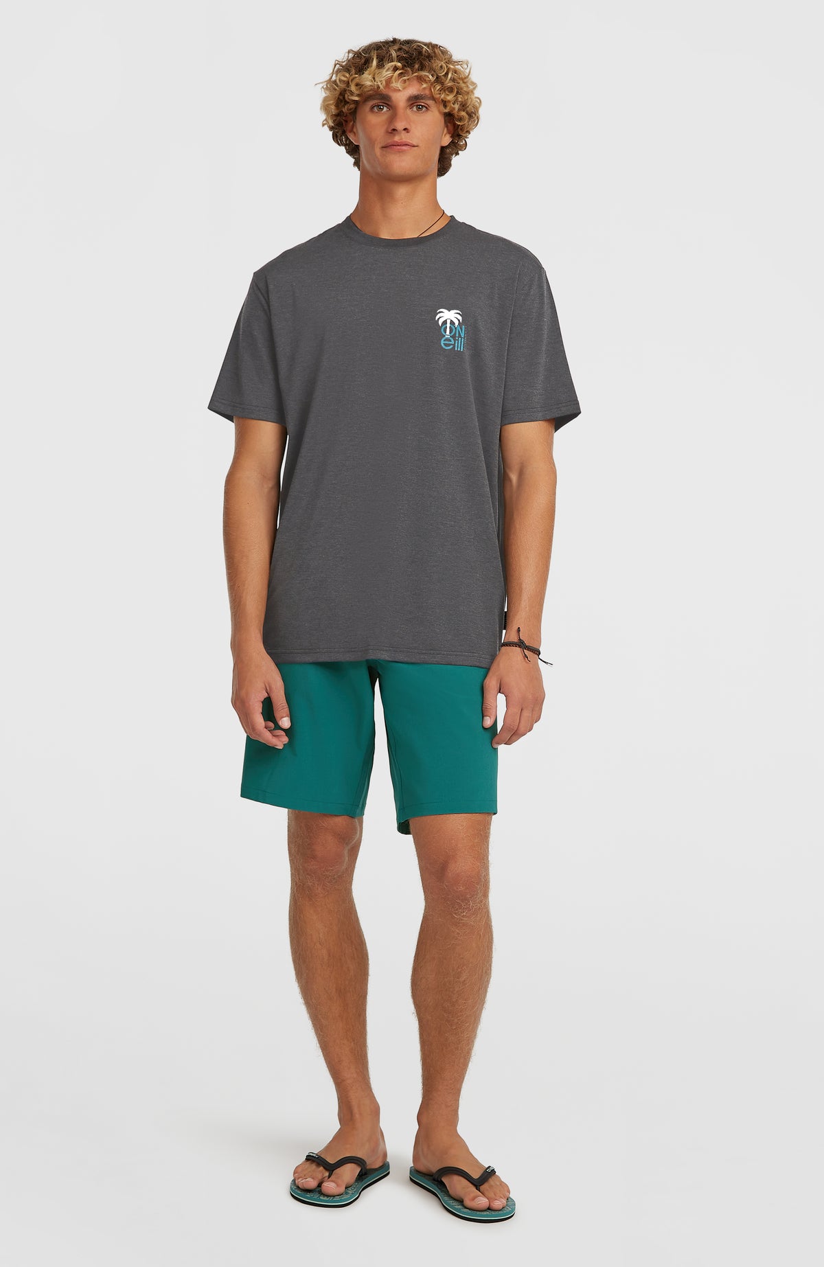 Hybrid Polygiene Graphic T-Shirt für Herren, schwarz, Ganzkörperansicht am Model