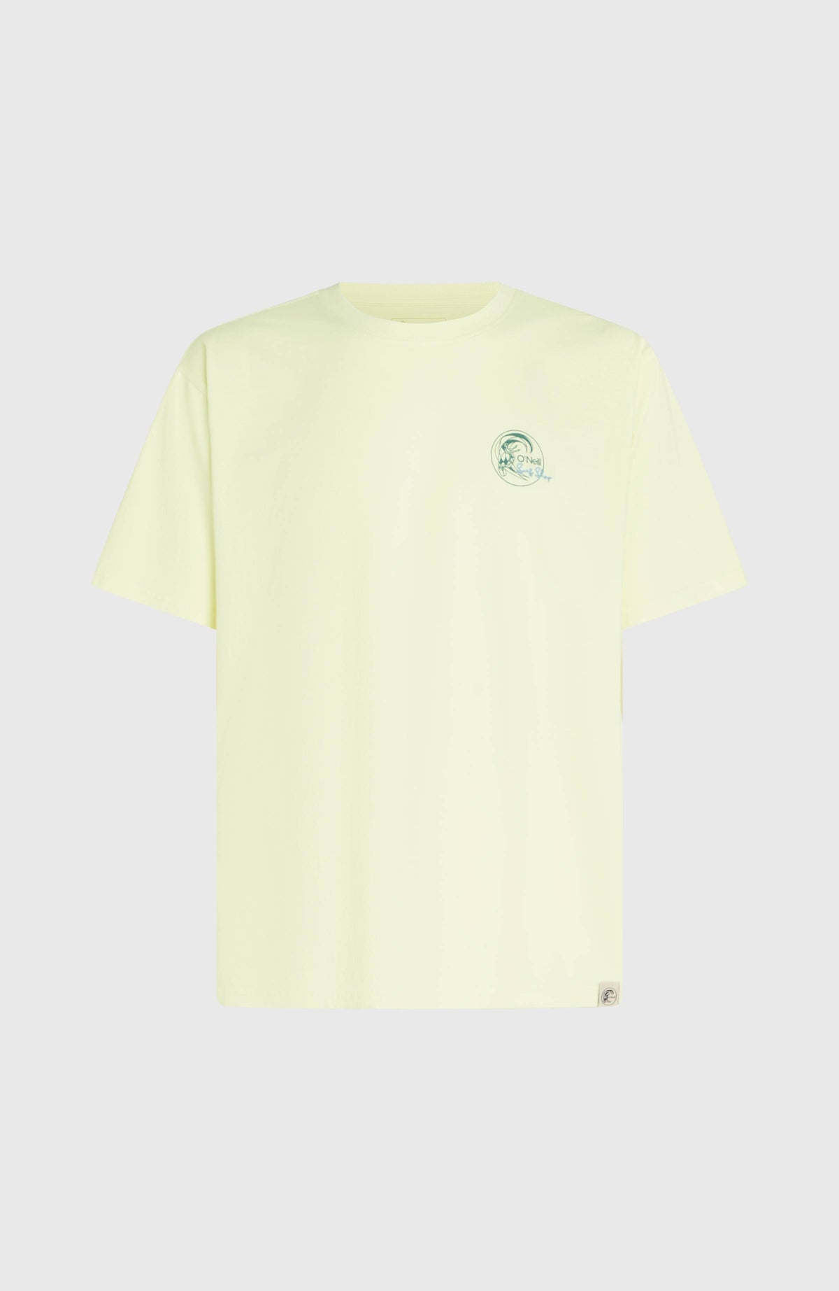 O'Riginals 70s Graphic T-Shirt für Herren, gelb mit Grafik-Print in Grün, Produktansicht freigestellt von vorne