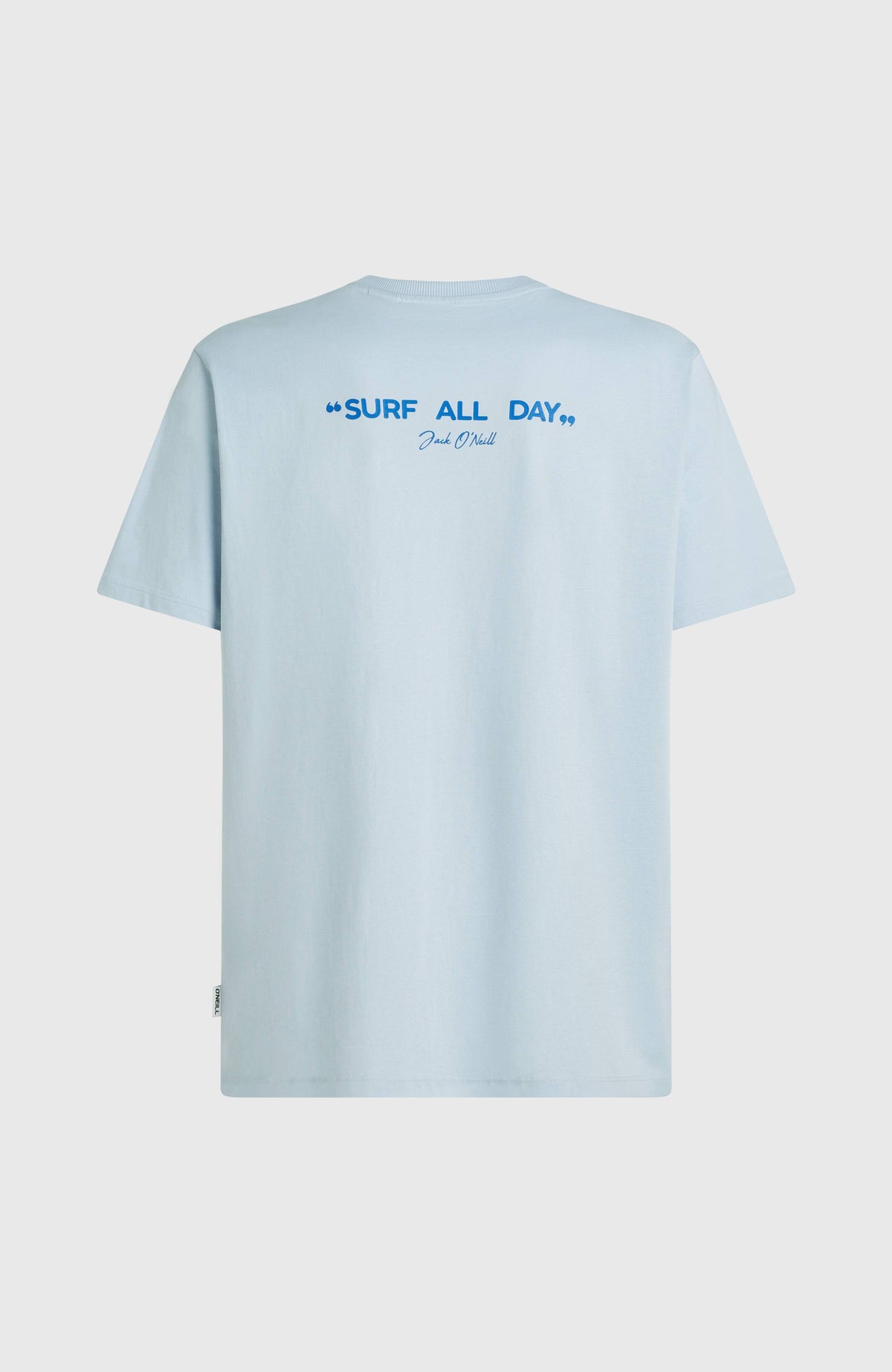 Polygiene Cotton Graphic T-Shirt für Herren, blau, freigestellt von hinten mit Schriftzug auf dem Rücken