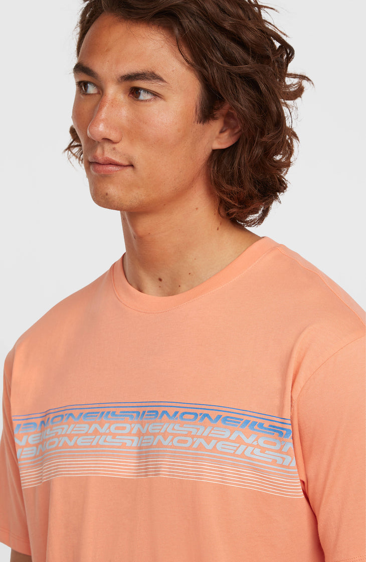 O'Neill Logo Stripe T-Shirt | Funky Peach