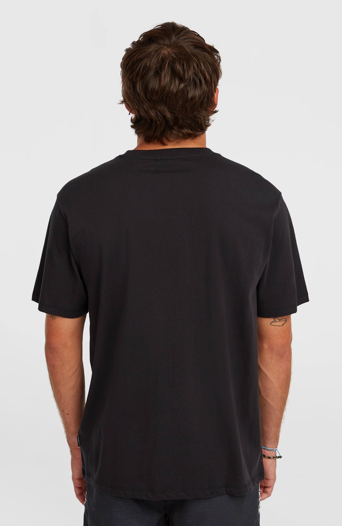 Photo Front-Print T-Shirt für Herren, schwarz, Rückansicht am Model