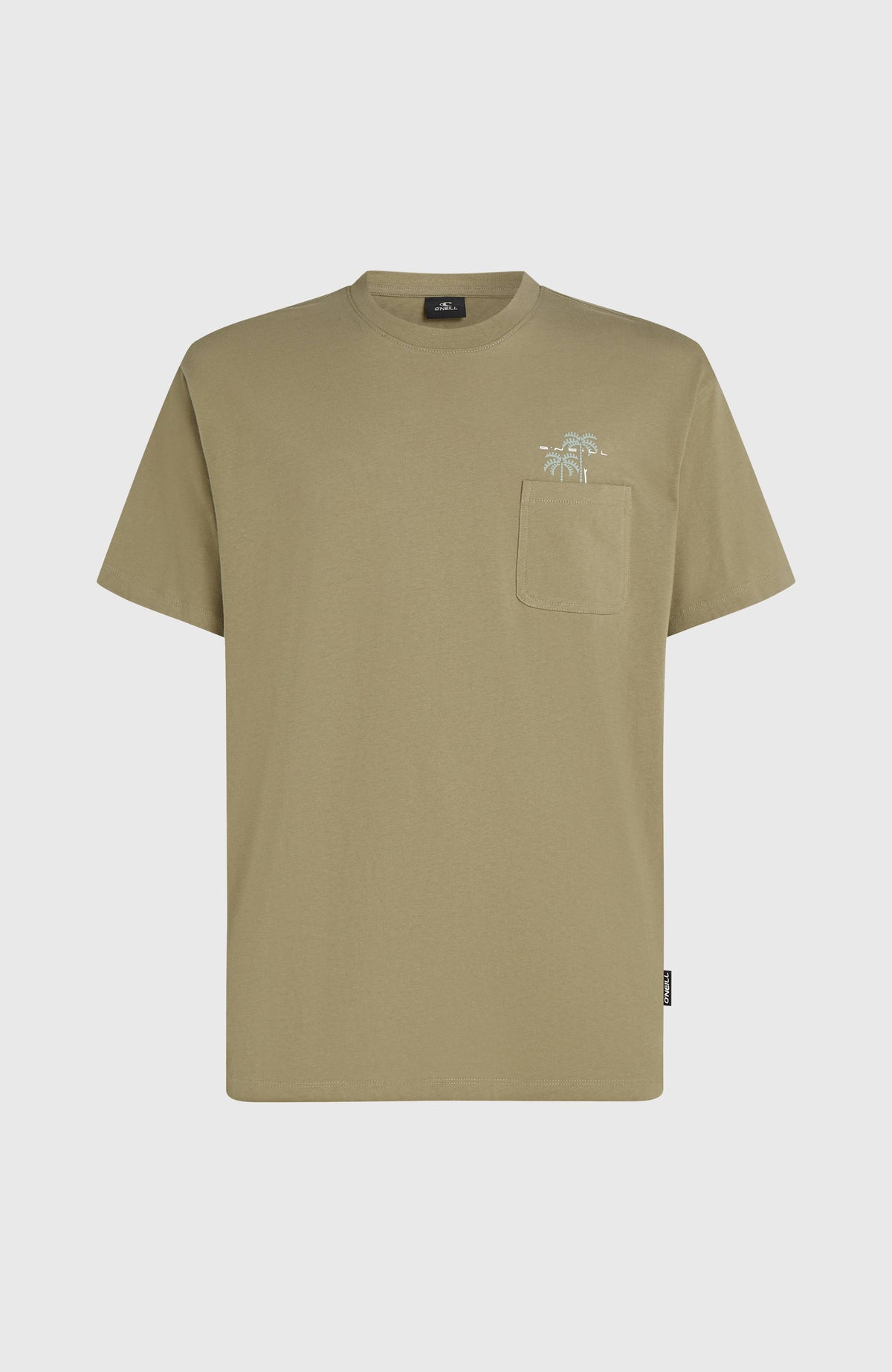 Chest Pocket T-Shirt für Herren, grün, flach liegend von vorne mit aufgesetzter Brusttasche
