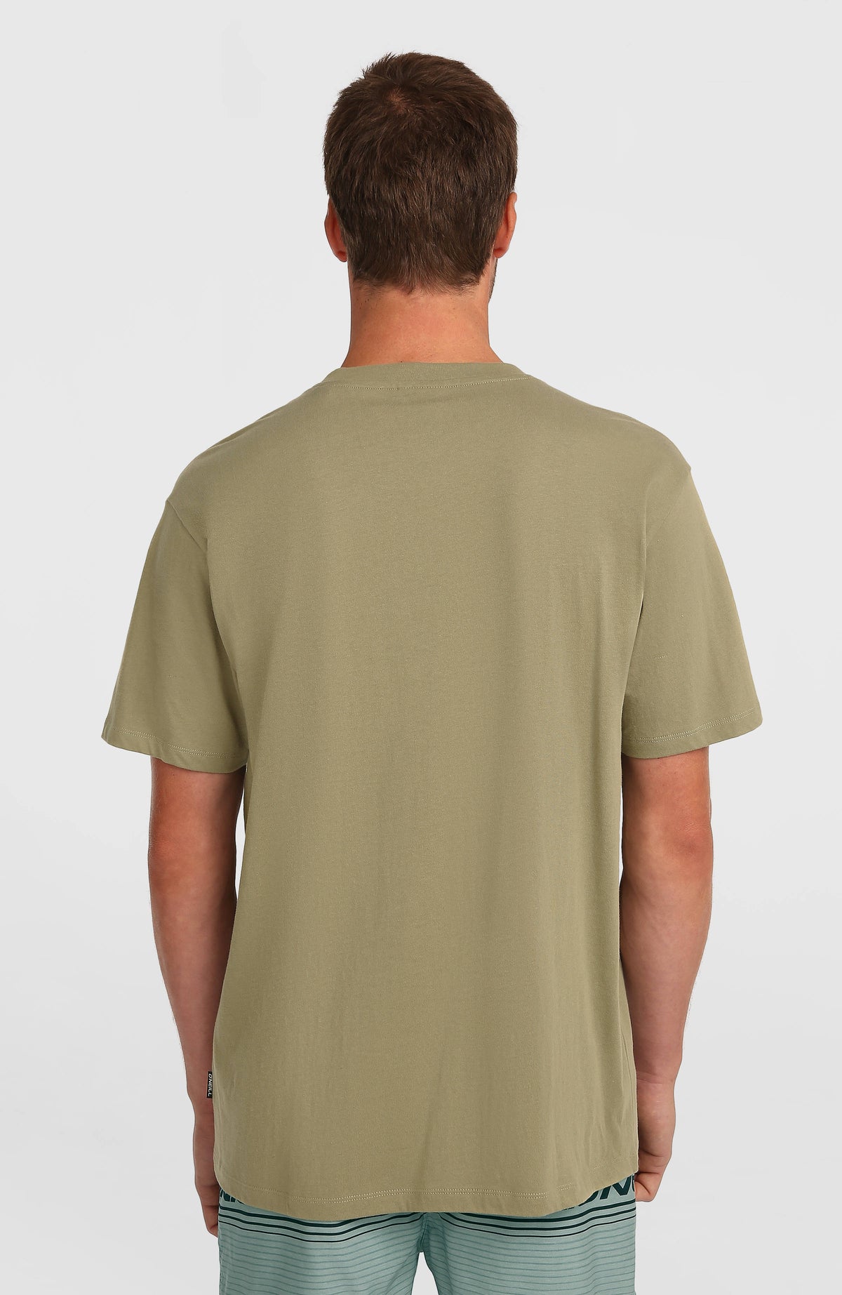 Chest Pocket T-Shirt für Herren, grün, Rückansicht getragen am Model