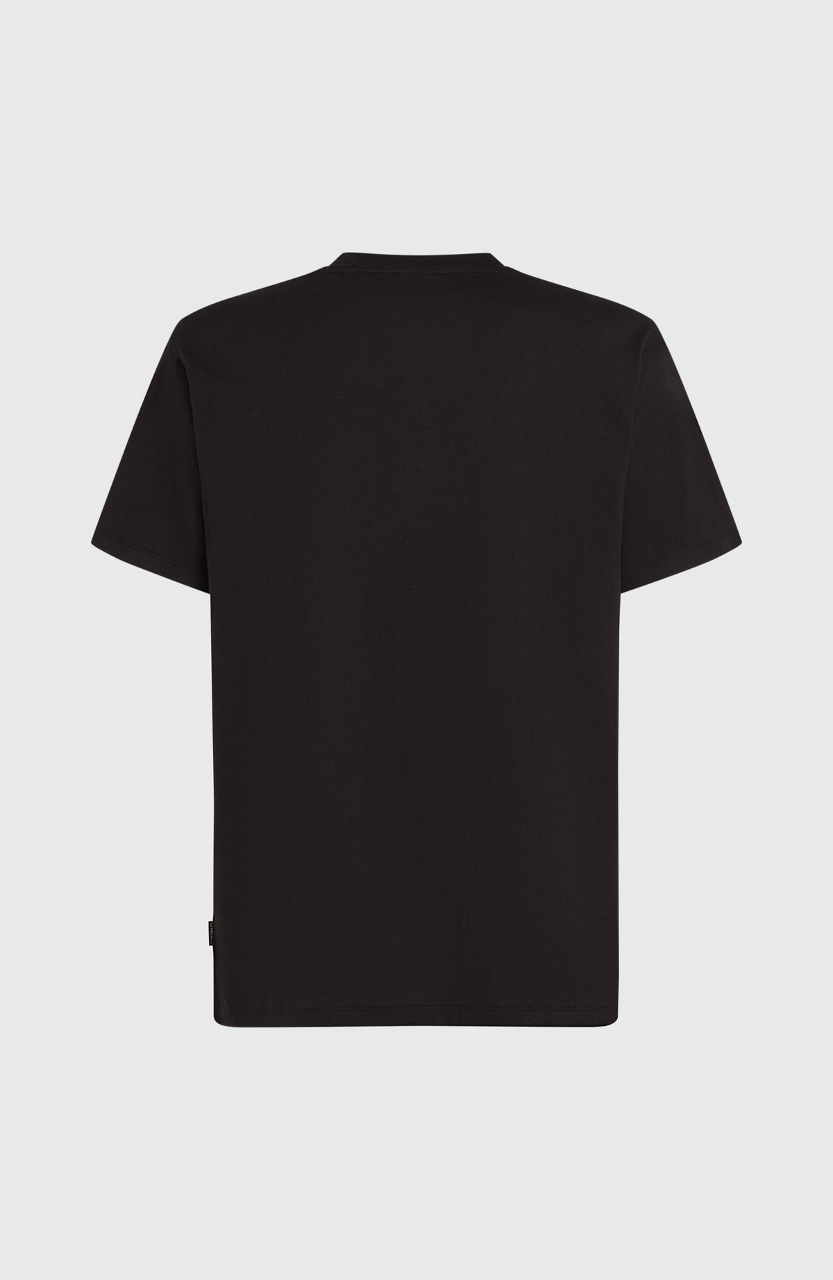 Chest Pocket T-Shirt für Herren, schwarz, flach liegend von hinten