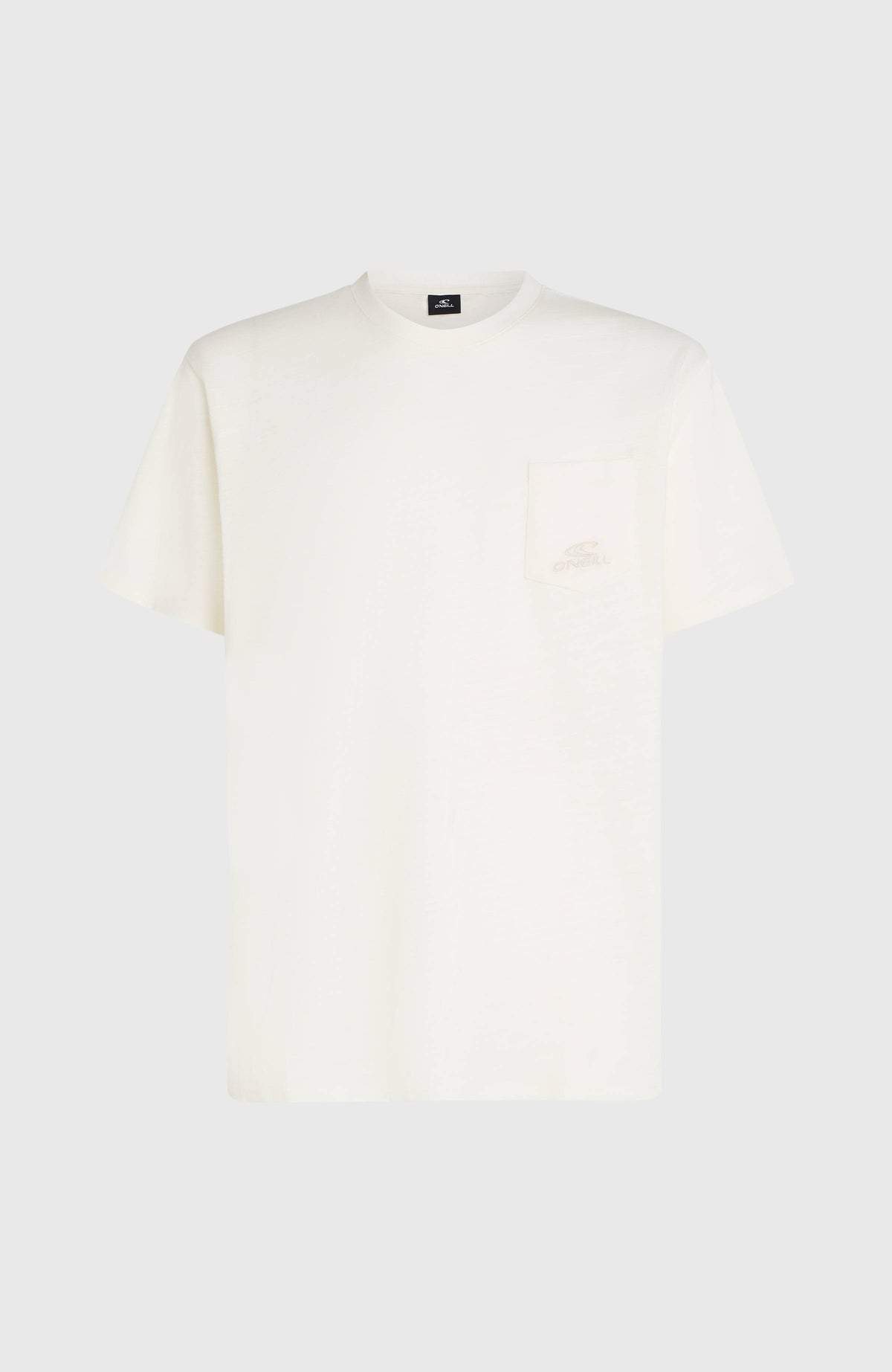 Slub Chest Pocket T-Shirt für Herren, weiß, freigestellt von vorne