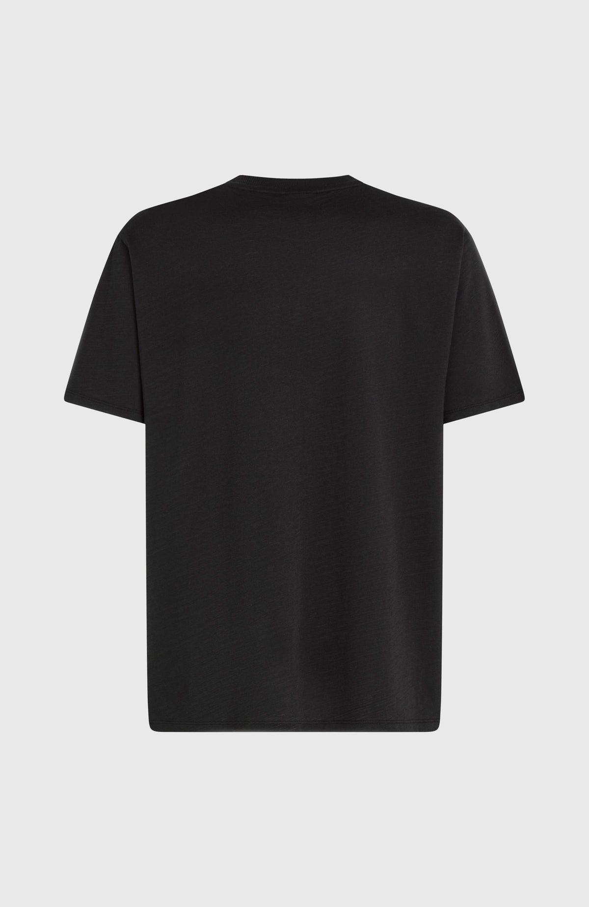 Slub Chest Pocket T-Shirt für Herren, schwarz, flach liegend von hinten