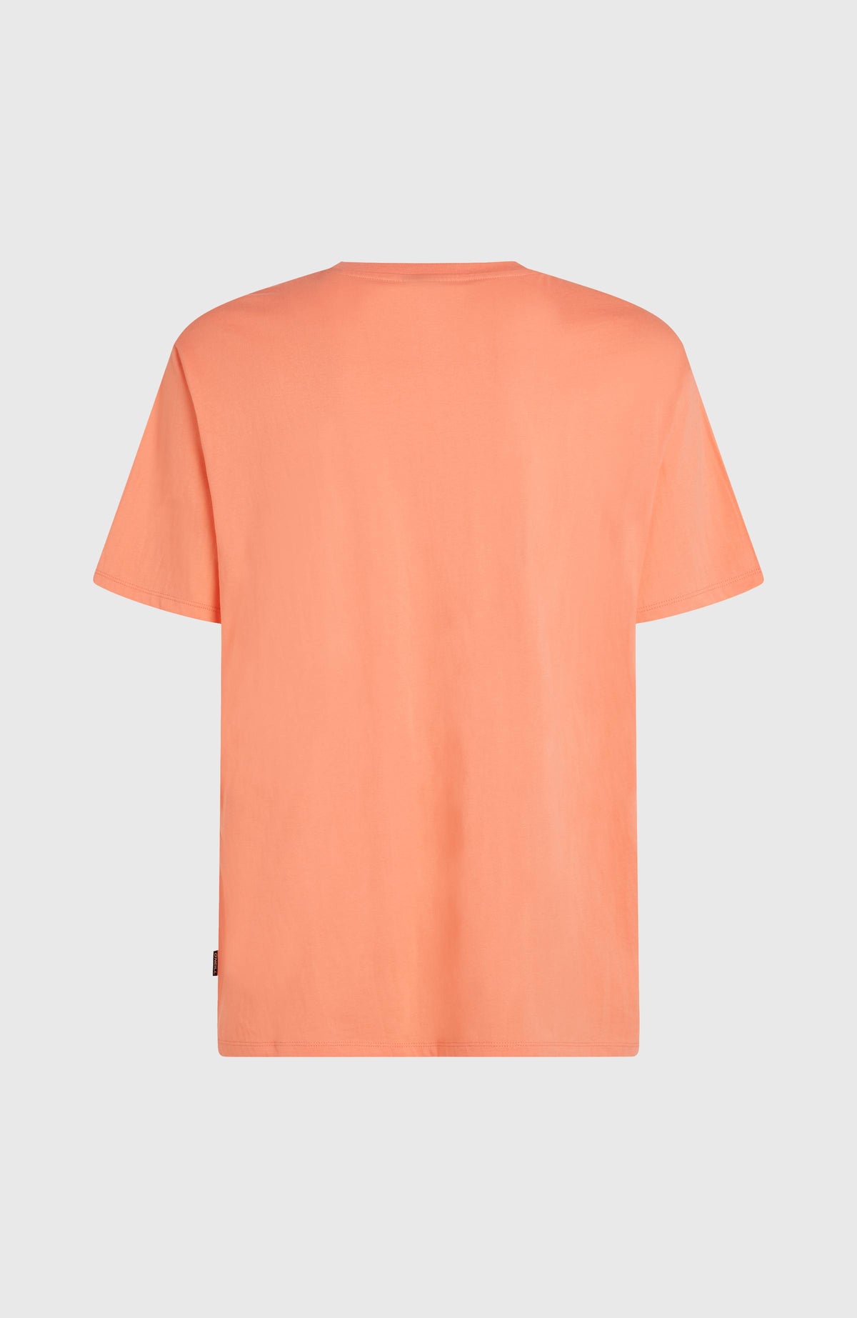 Small Logo T-Shirt für Herren, orange, flach liegend von hinten, Label-Flag an der Seitennaht