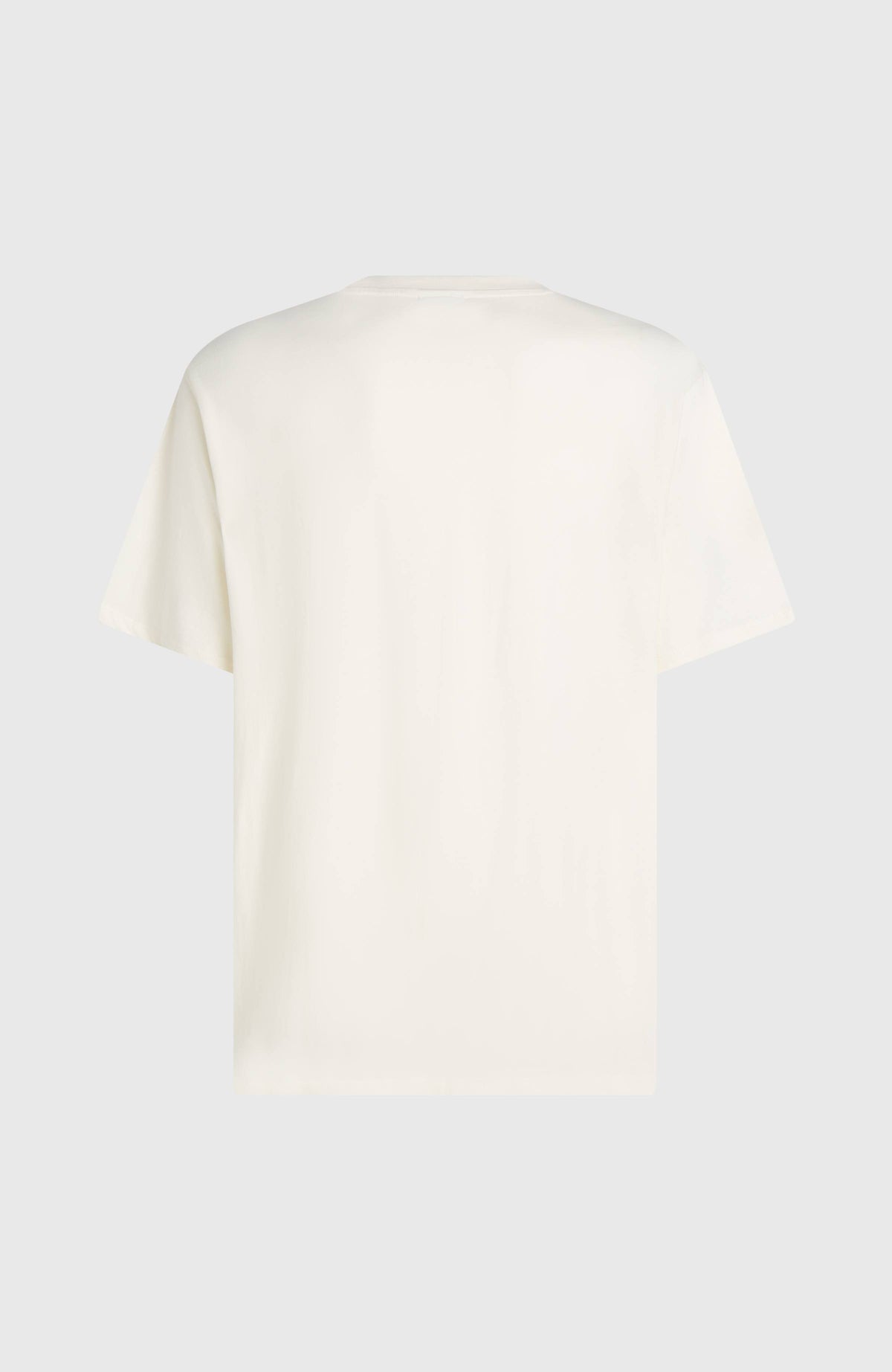 Muir T-Shirt für Herren, weiß mit Logo-Print in Schwarz, freigestellt von hinten