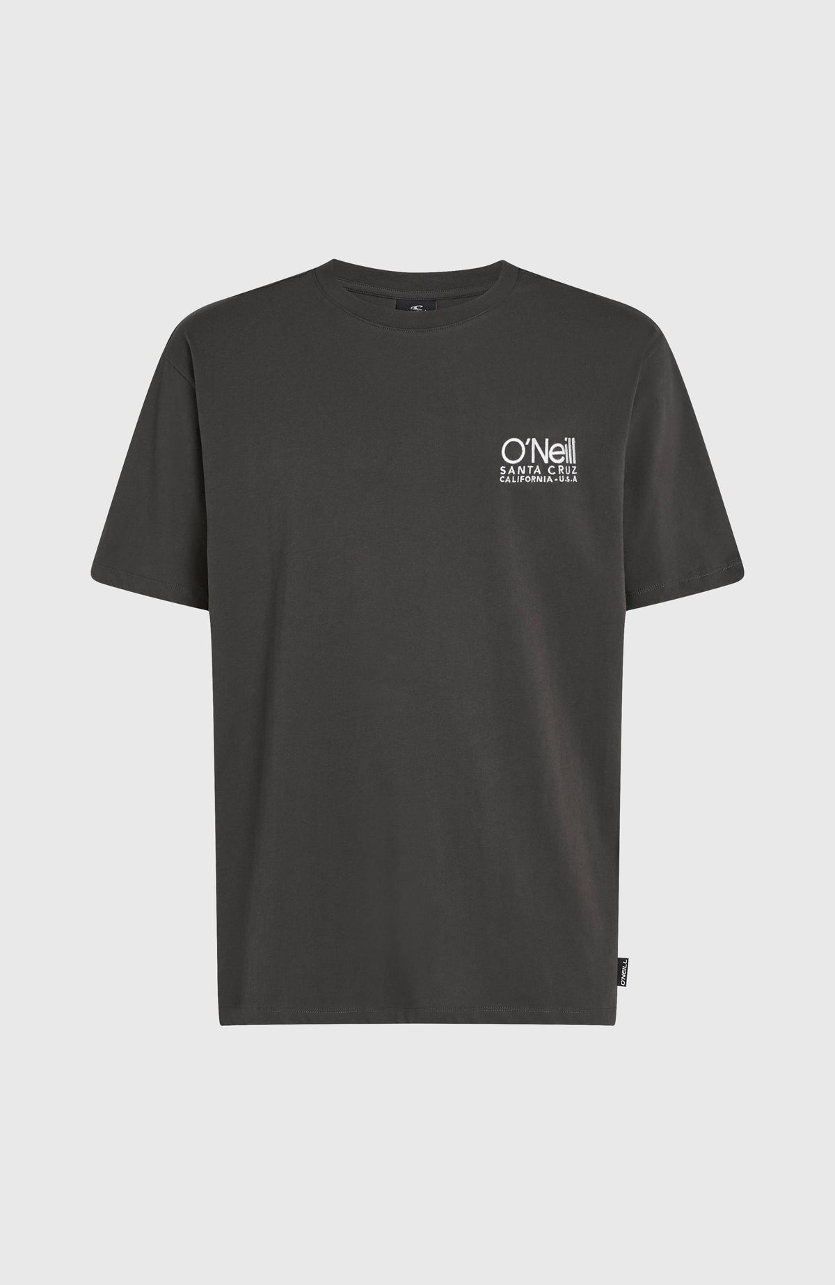 Original Cali T-Shirt für Herren, grau mit Logo-Print in Weiß, freigestellt von vorne