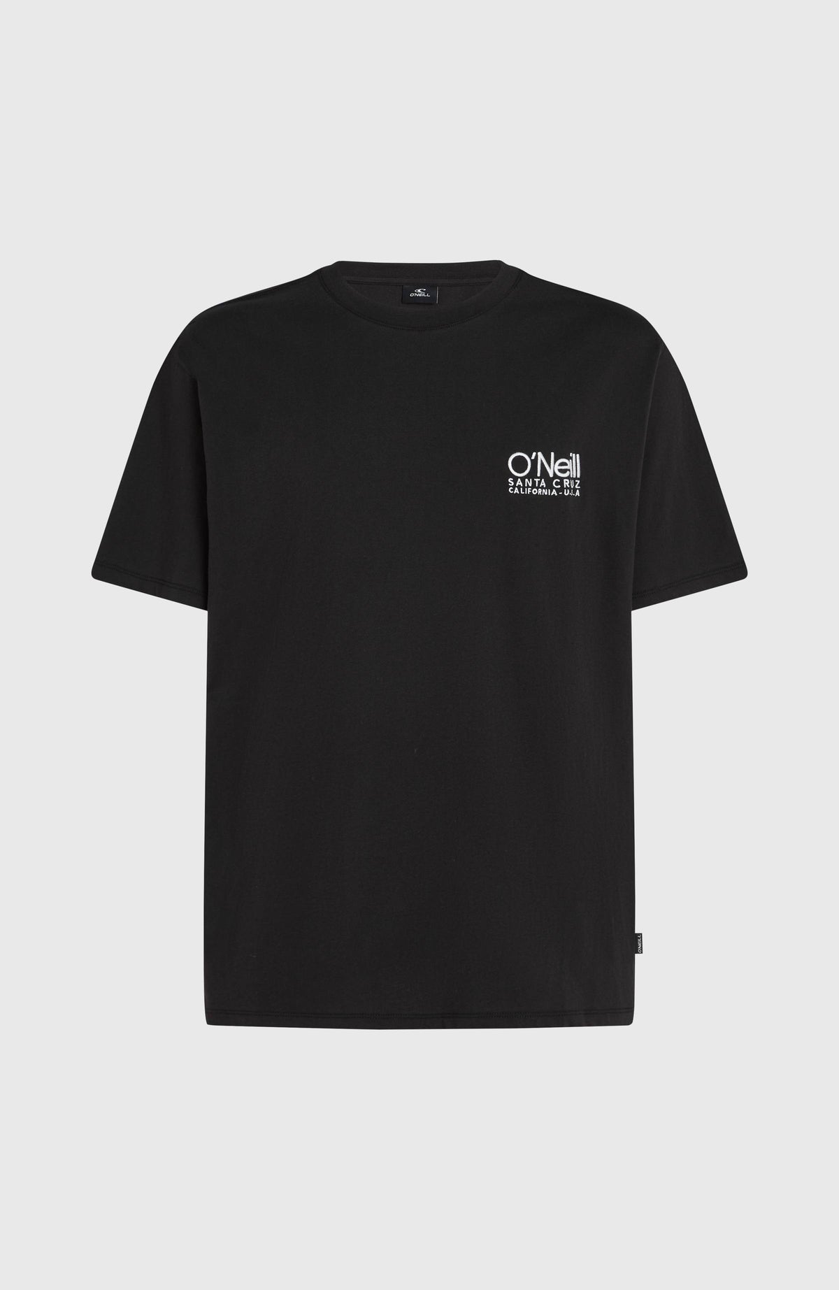 Original Cali T-Shirt für Herren, schwarz mit Logo-Print in Weiß, freigestellt von vorne