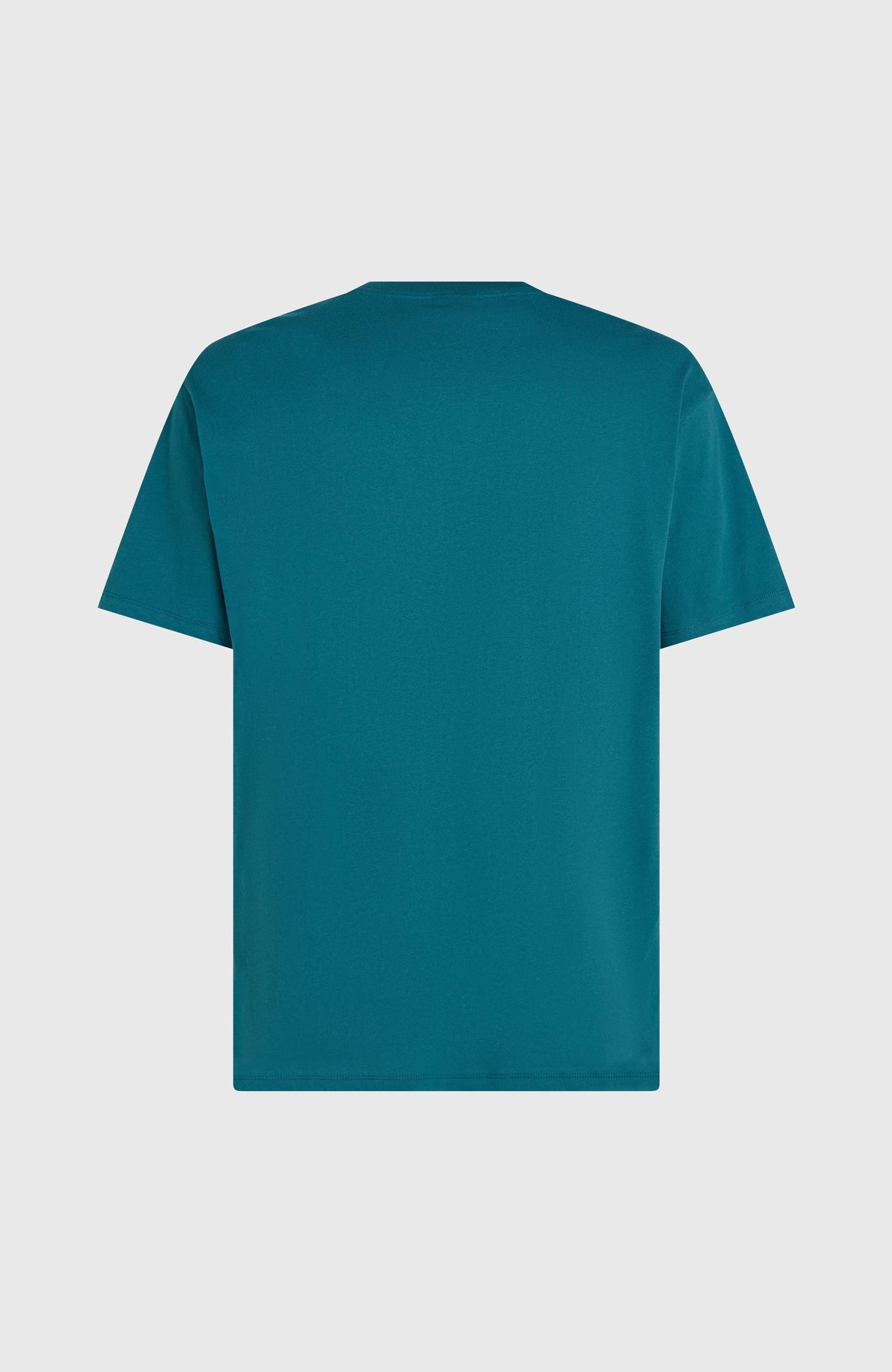 Chest-Print T-Shirt für Herren, grün, flach liegend von hinten